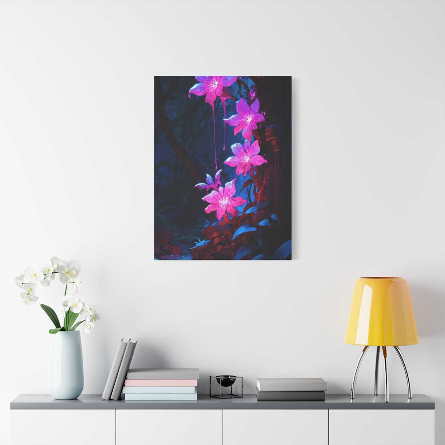 Pink Glowing Flower Wall Art & Canvas Prints