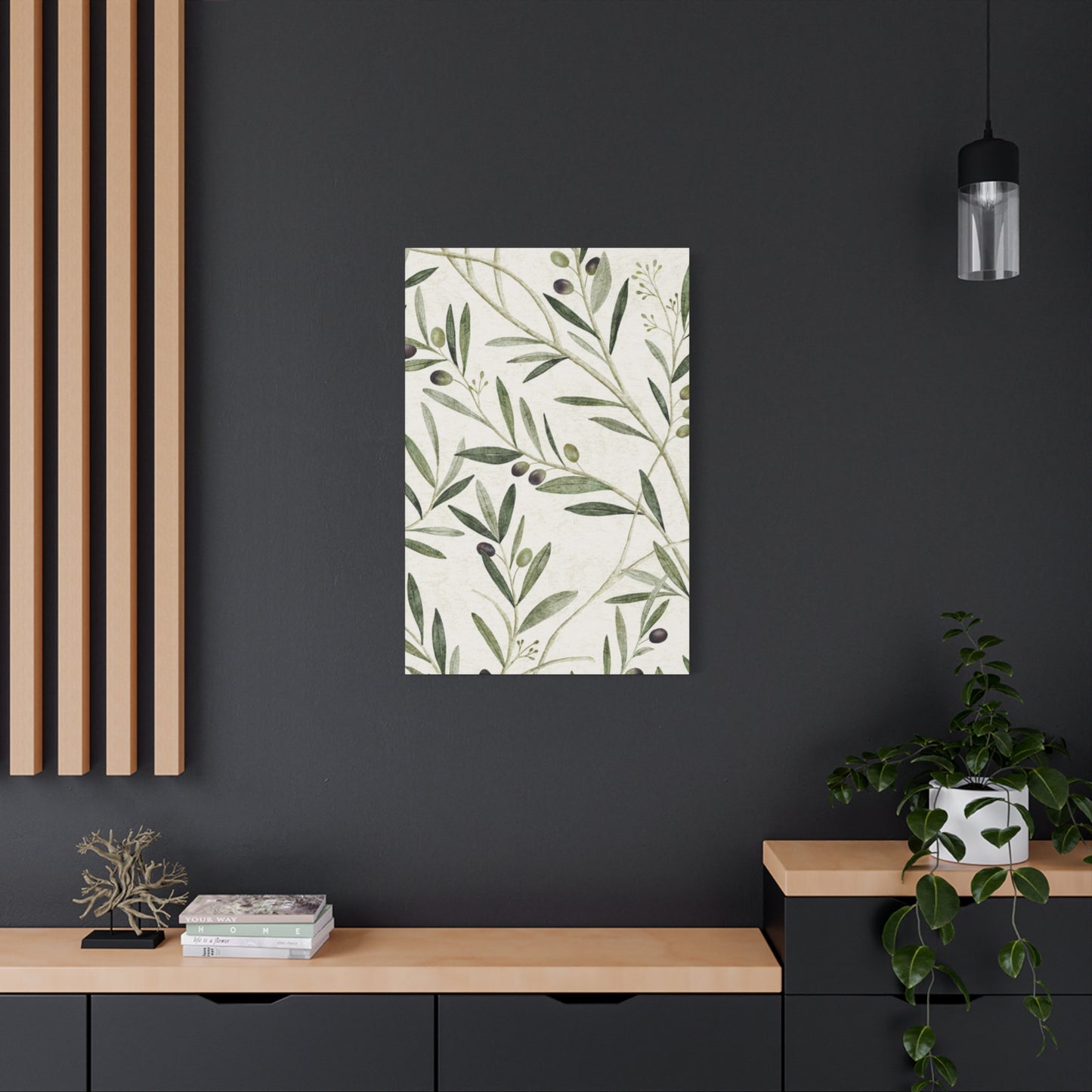 Olive Green Plant Leaves Wall Art & Canvas Prints