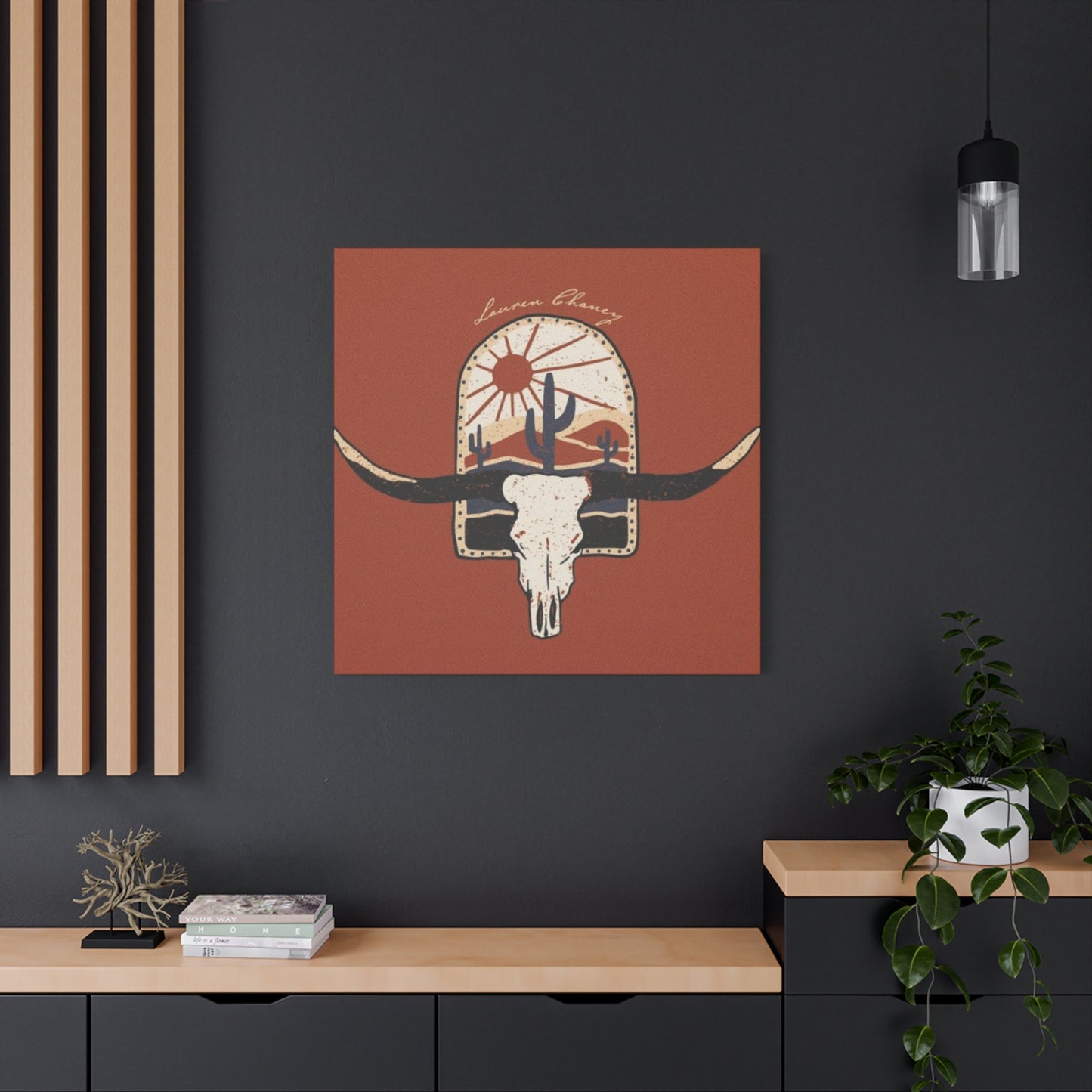 Logo Of Bull Long Horn Wall Art & Canvas Prints