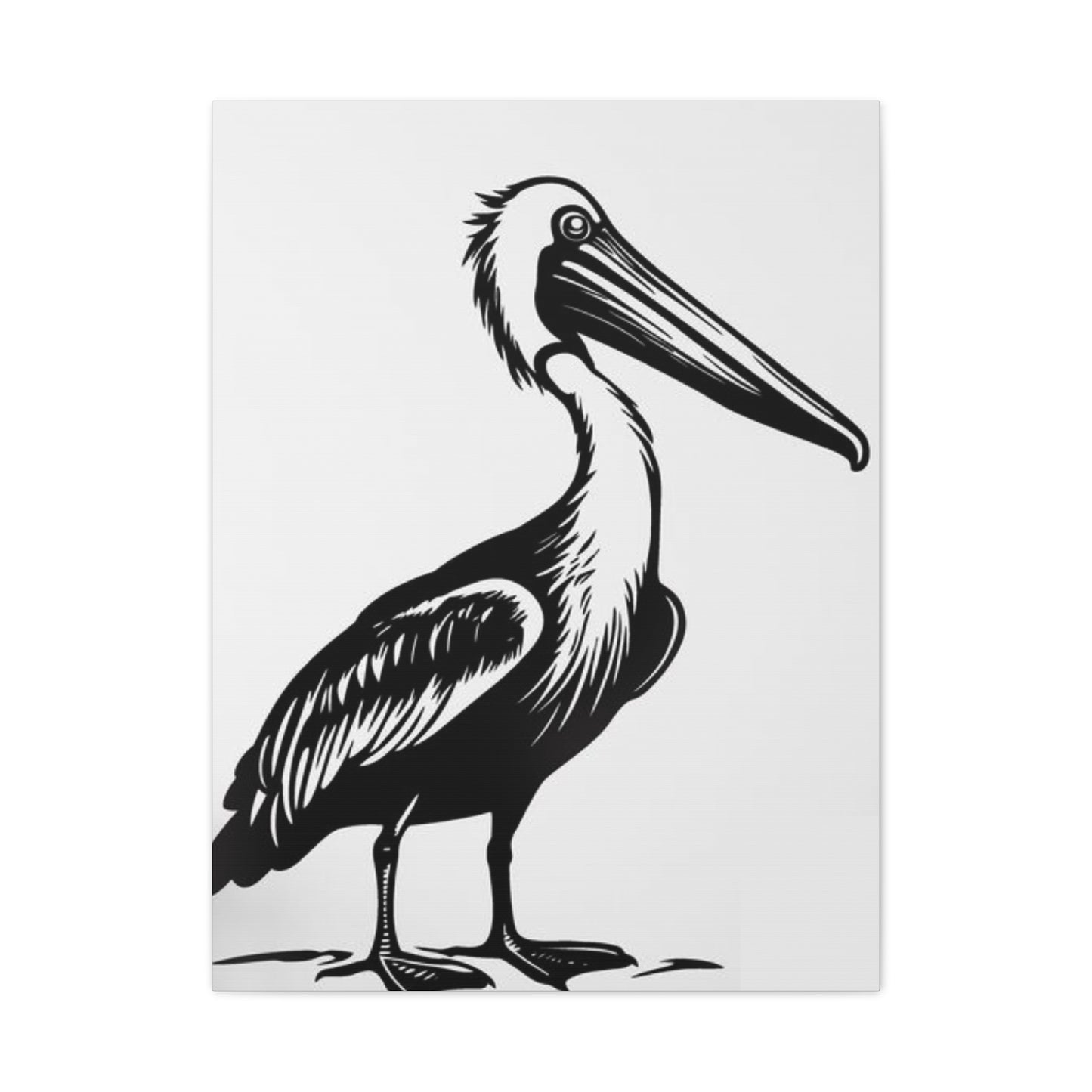 Black & White Pelican Poster Wall Art & Canvas Prints