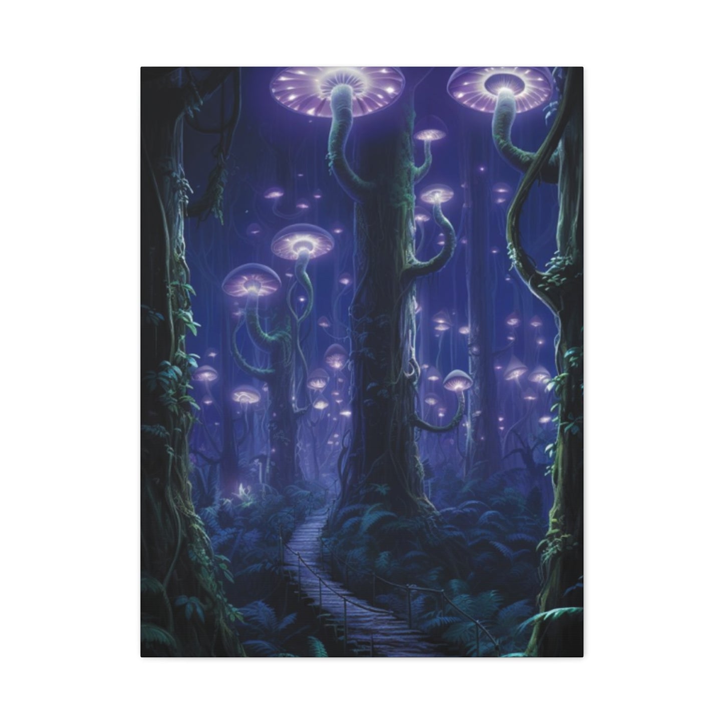 Glowing Mushroom Forest Wall Art & Canvas Prints