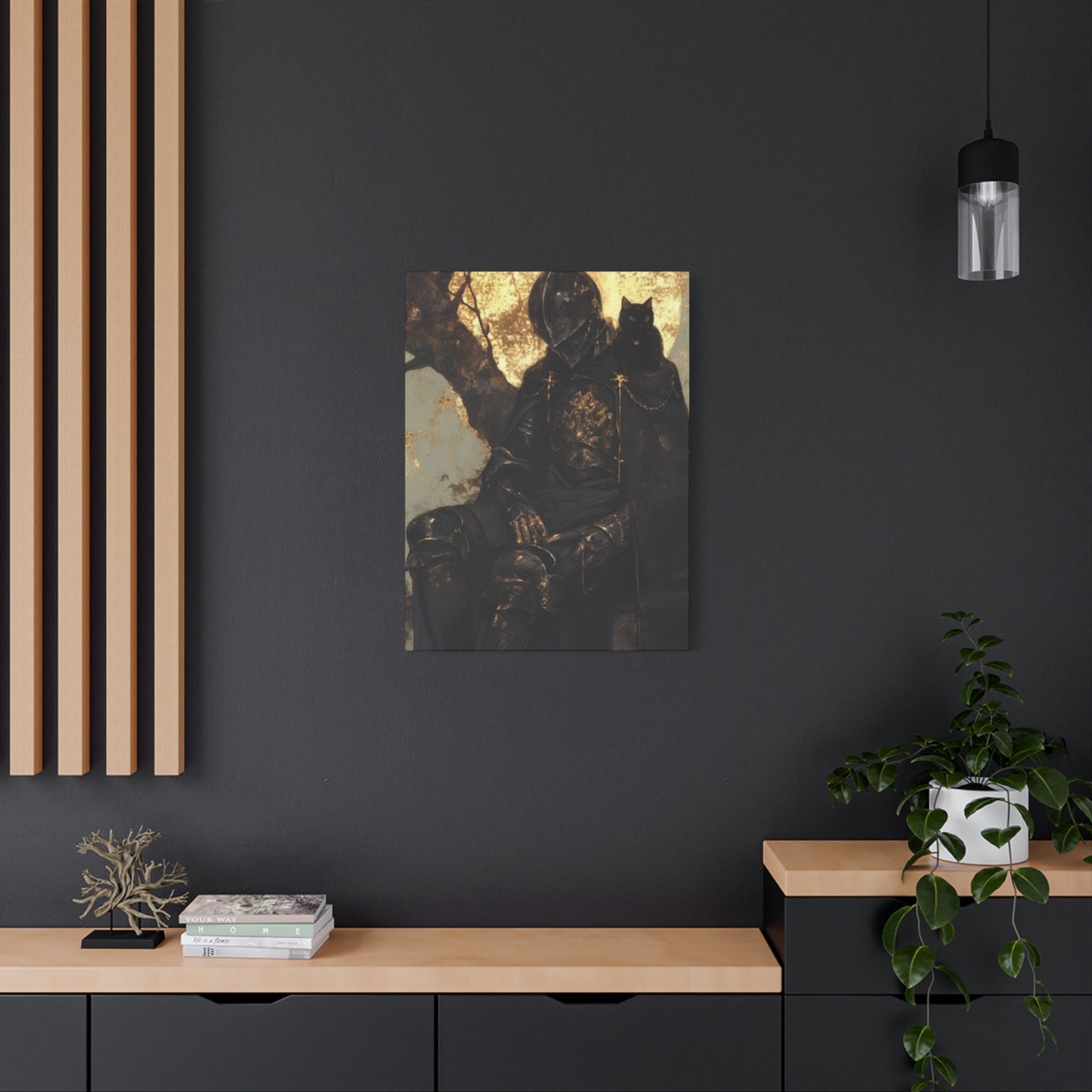 Warrior with Black Cat Wall Art & Canvas Prints