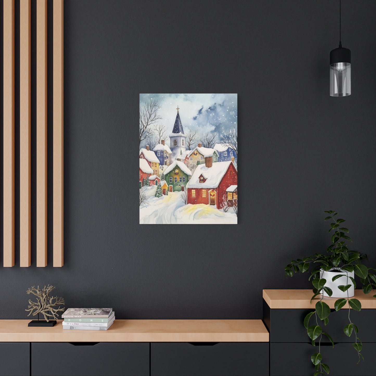 Snowy Town Wall Art & Canvas Prints