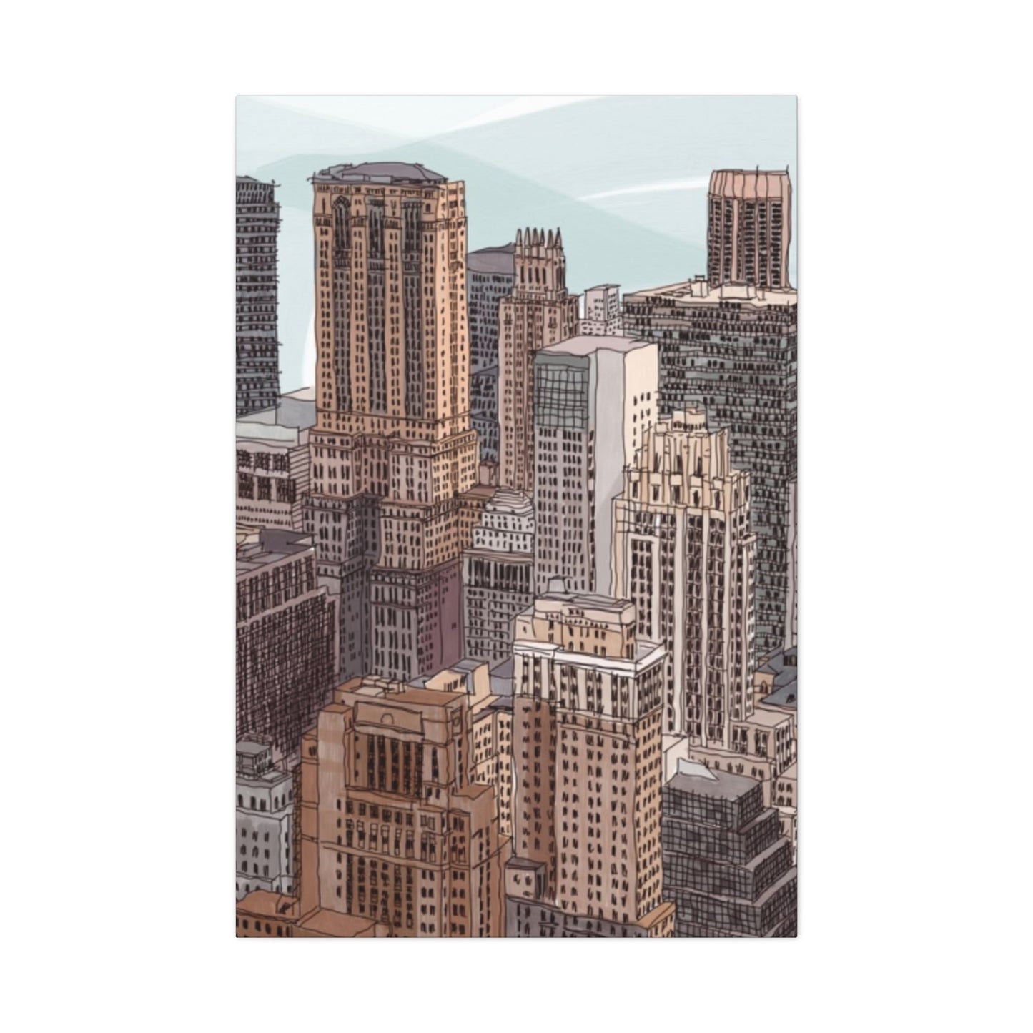 Skyview Of Manhattan NYC Skyline Wall Art & Canvas Prints