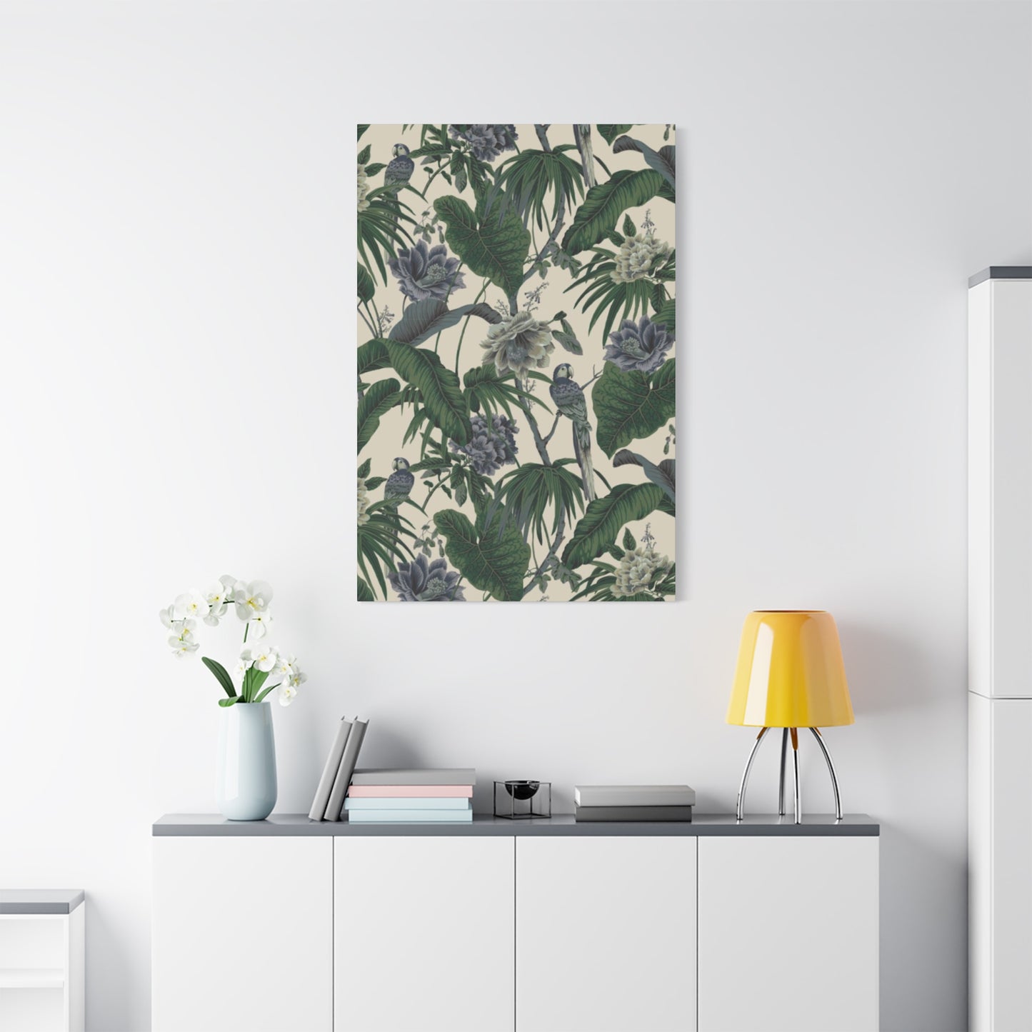 Palm Tree & Flowers In Wildlife Wall Art & Canvas Prints