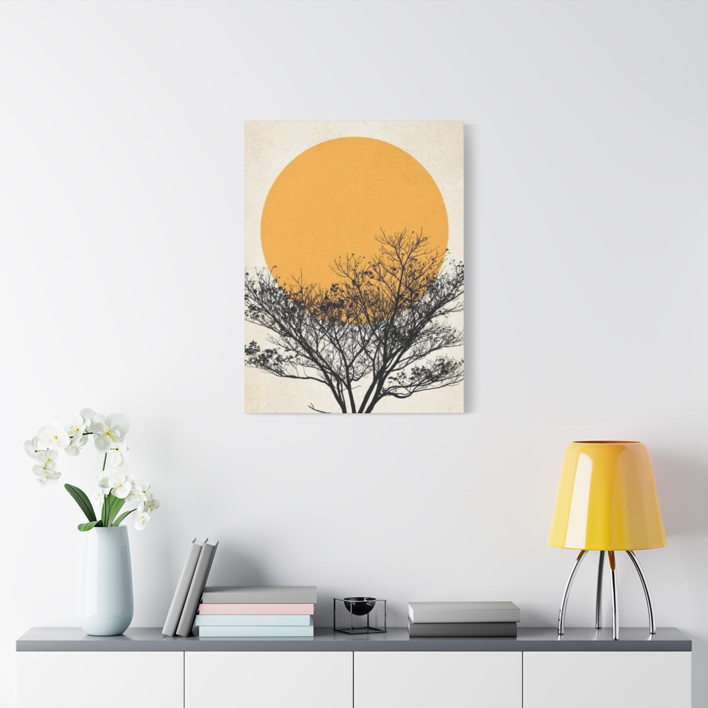 Sunset And Tree Modernism Wall Art & Canvas Prints