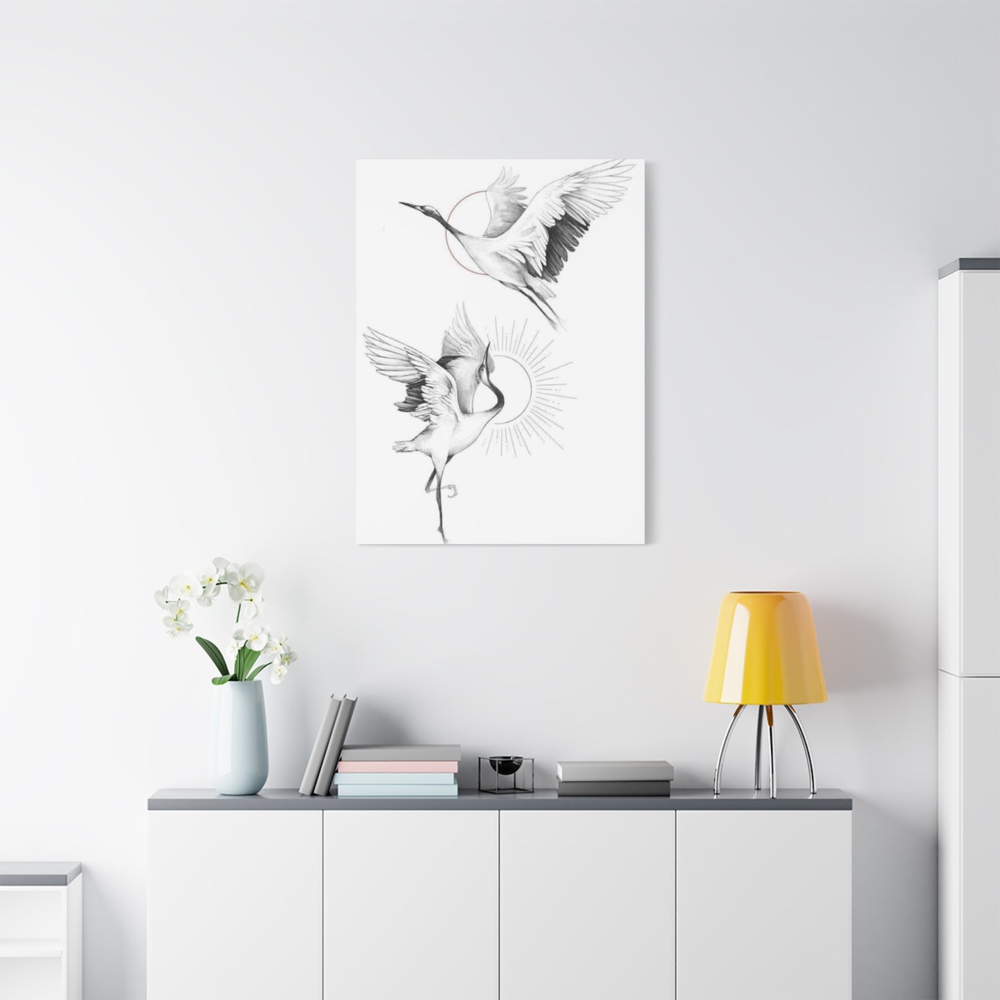 Herons Drawing Wall Art & Canvas Prints