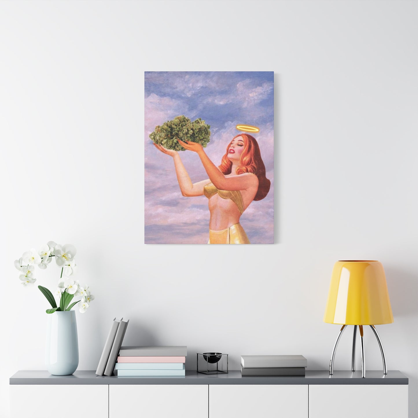 Angel With Joint Marijuana Wall Art & Canvas Prints