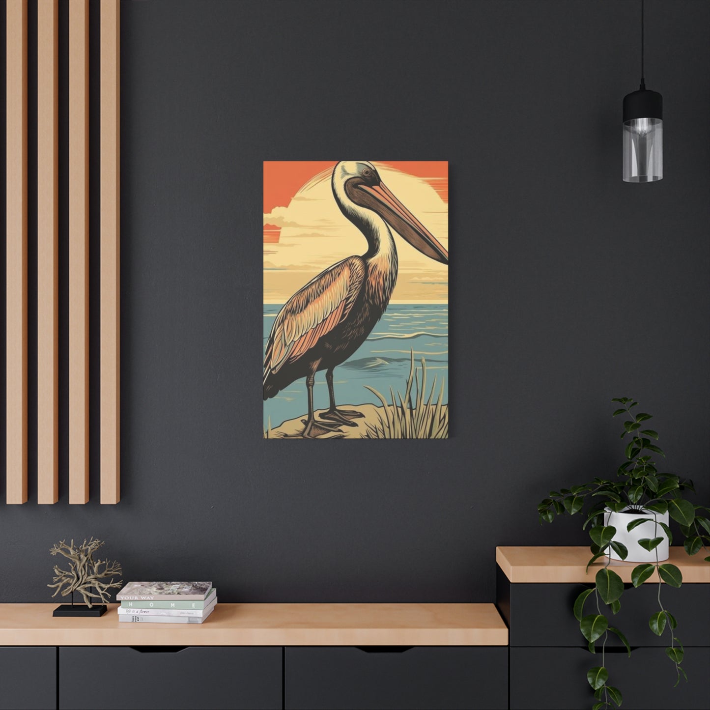 Colorful Painting Of A Pelican Wall Art & Canvas Prints