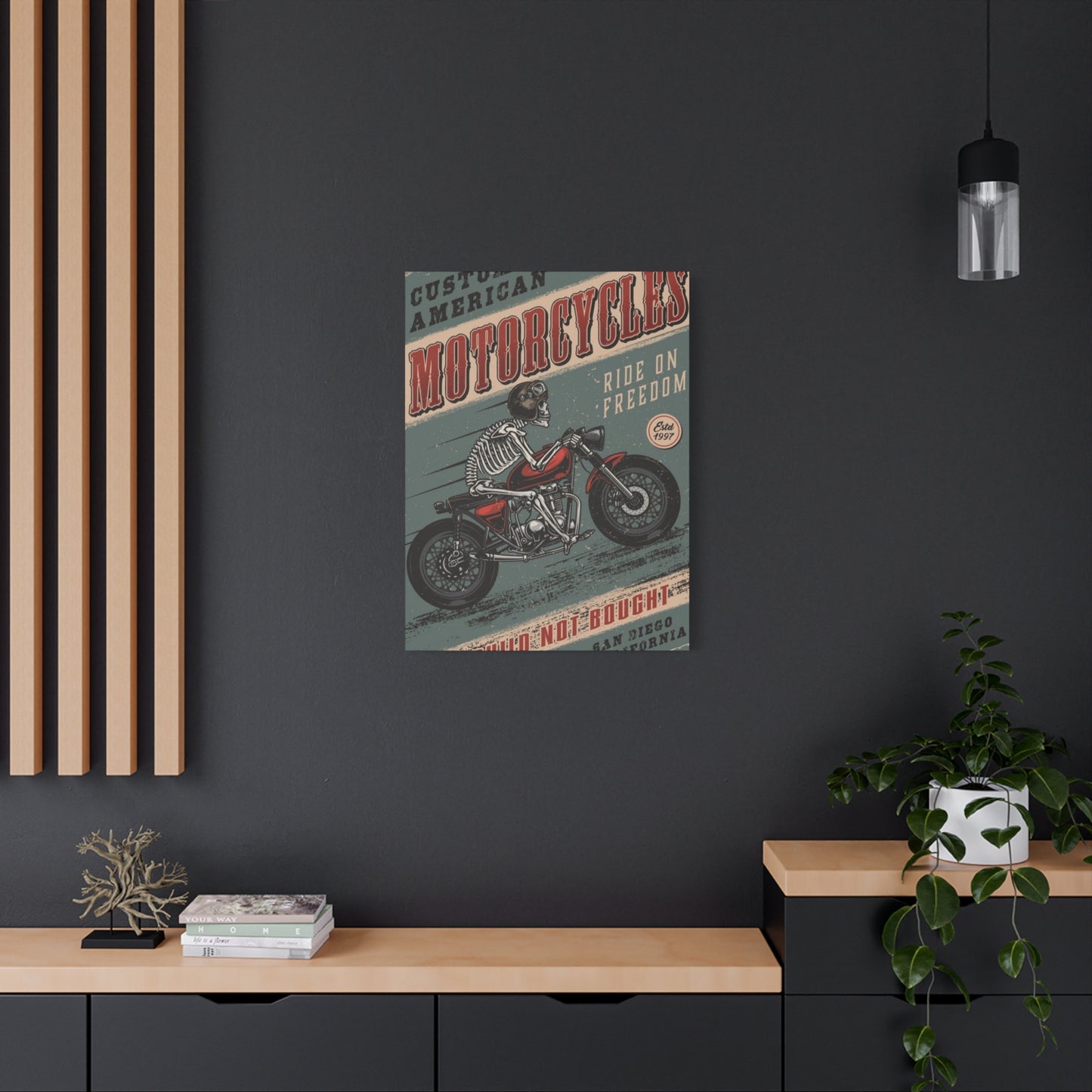 Bike Building Poster Motorcycle Wall Art & Canvas Prints