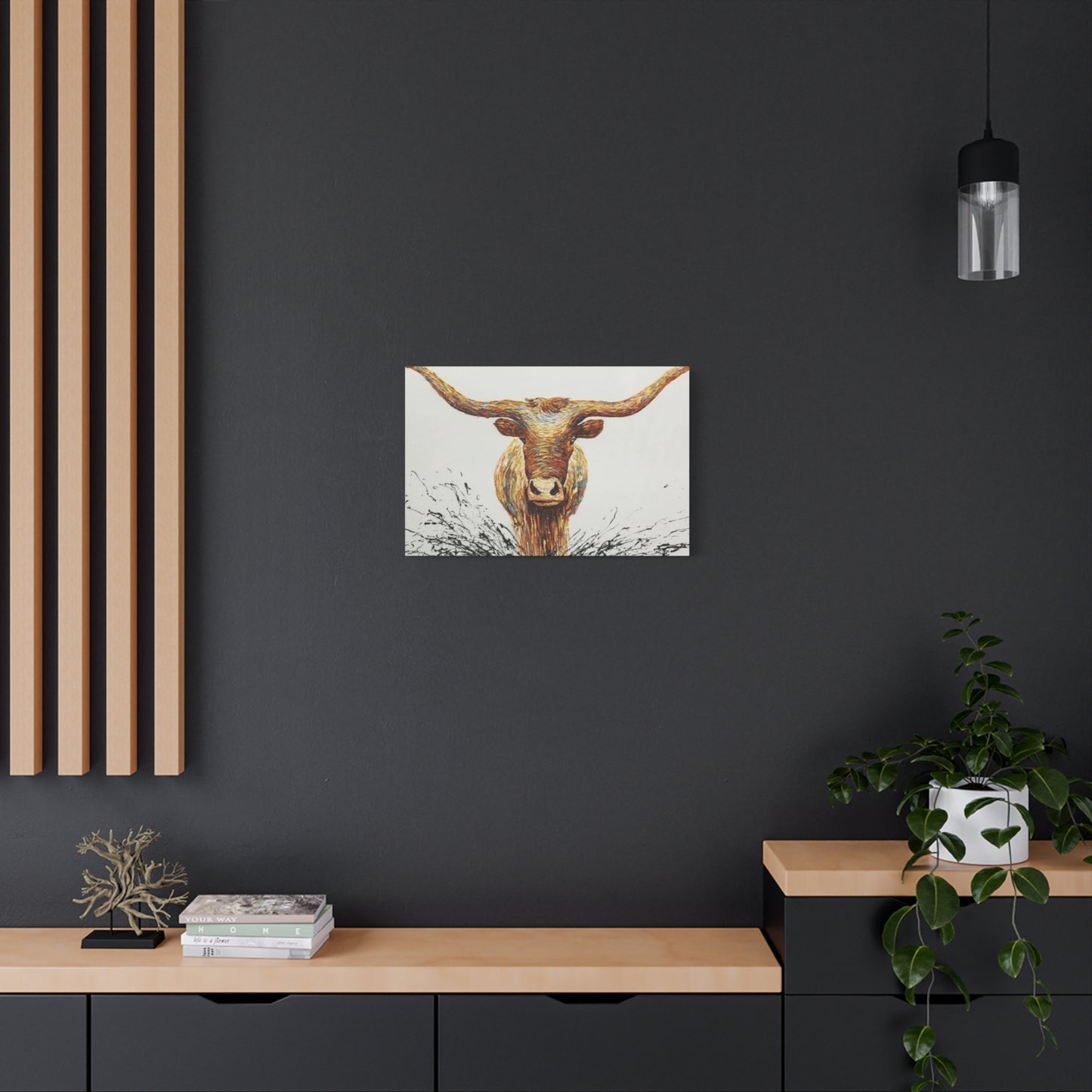 Bull Long Horns Drawing Wall Art & Canvas Prints