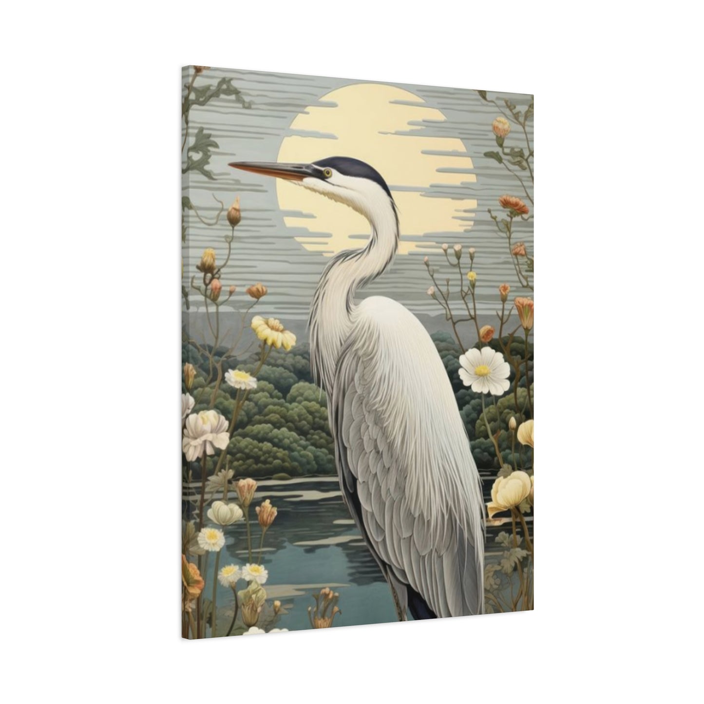 Herons With Flower Wall Art & Canvas Prints