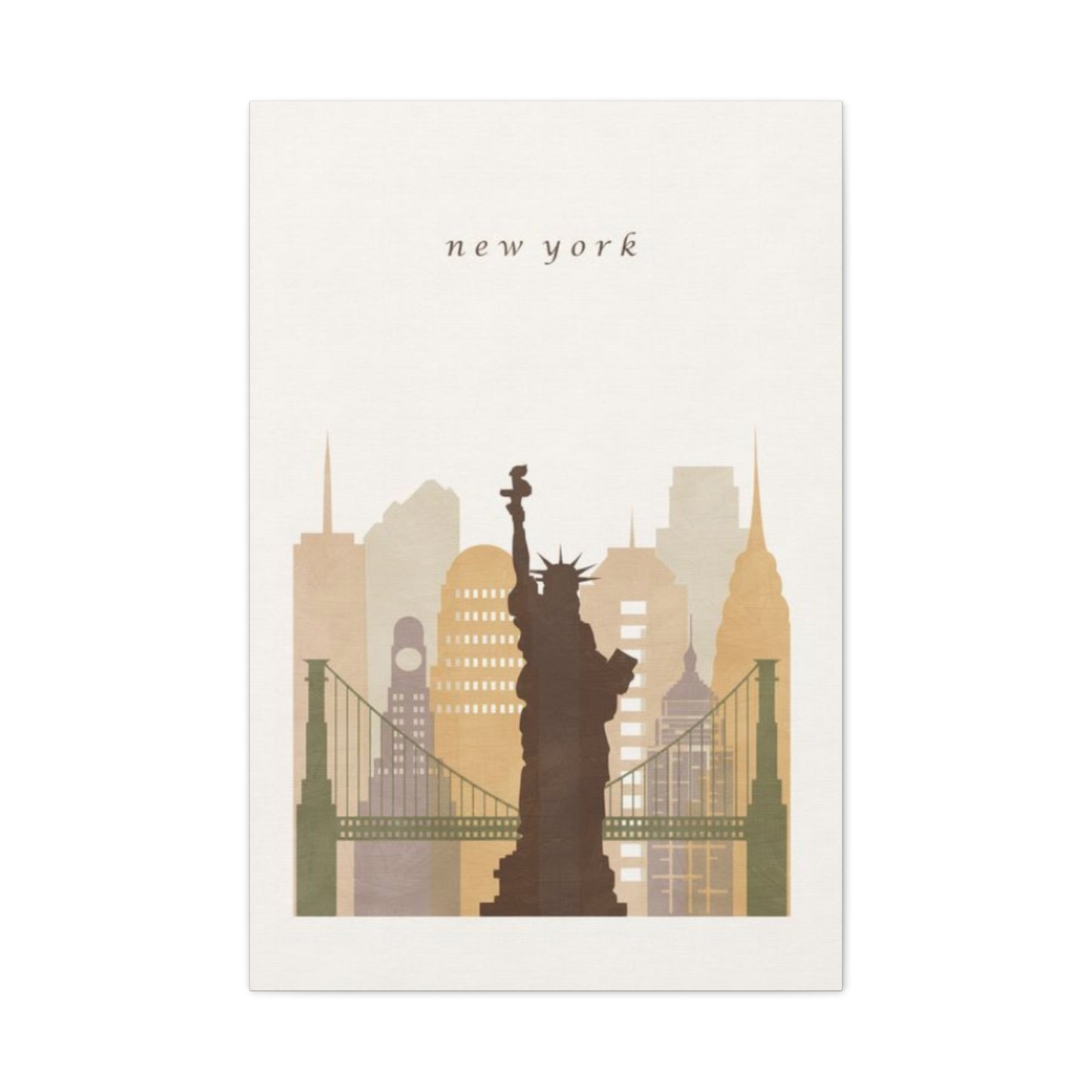 Statue Of Liberty Sepia Poster NYC Skyline Wall Art & Canvas Prints