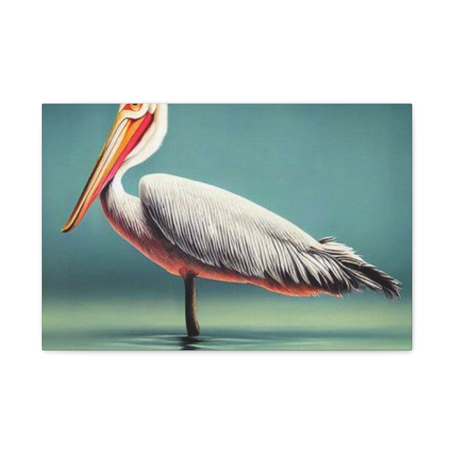 Long Beak Pelican In Pond Wall Art & Canvas Prints