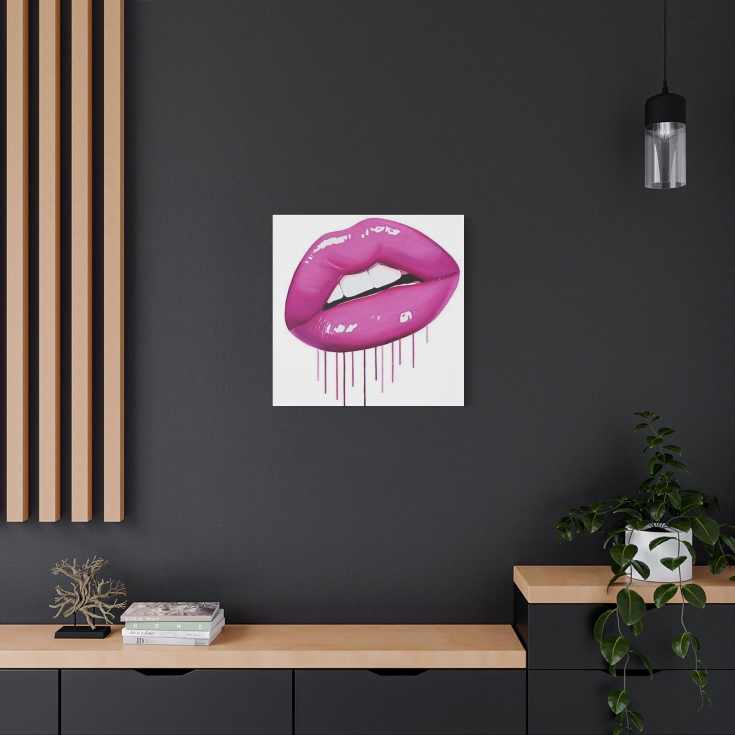 Dark Pink Lips Wall Art & Canvas Prints