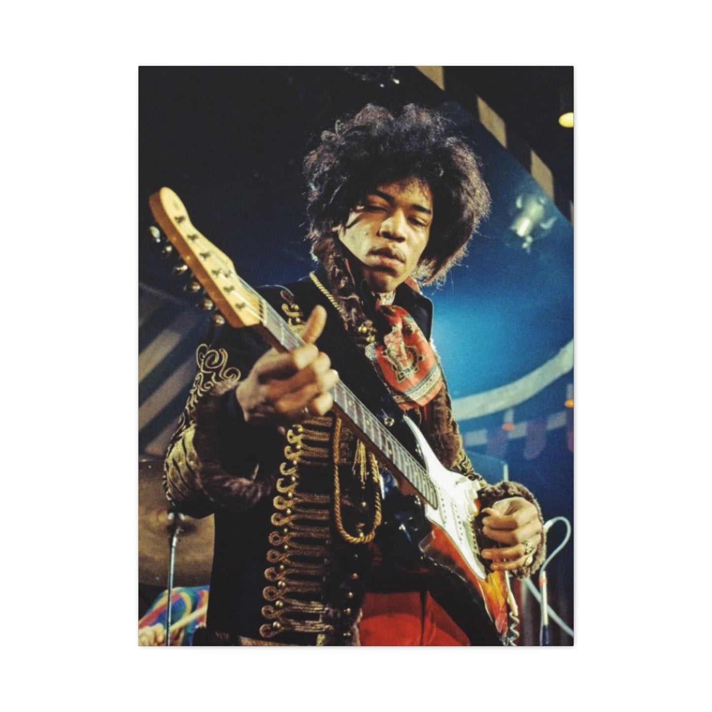 Jimi Hendrix Playing Guitar Poster Wall Art & Canvas Prints