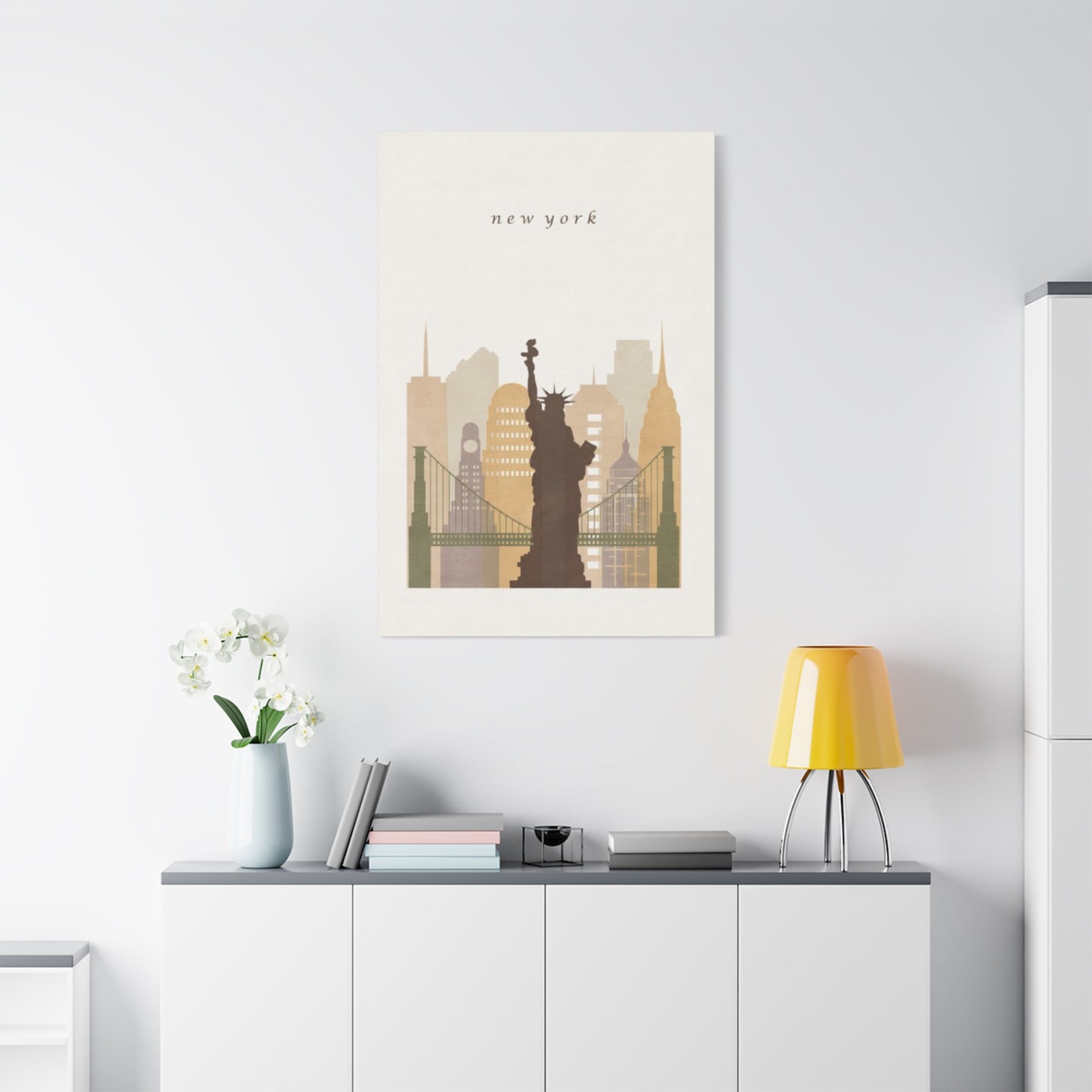 Statue Of Liberty Sepia Poster NYC Skyline Wall Art & Canvas Prints