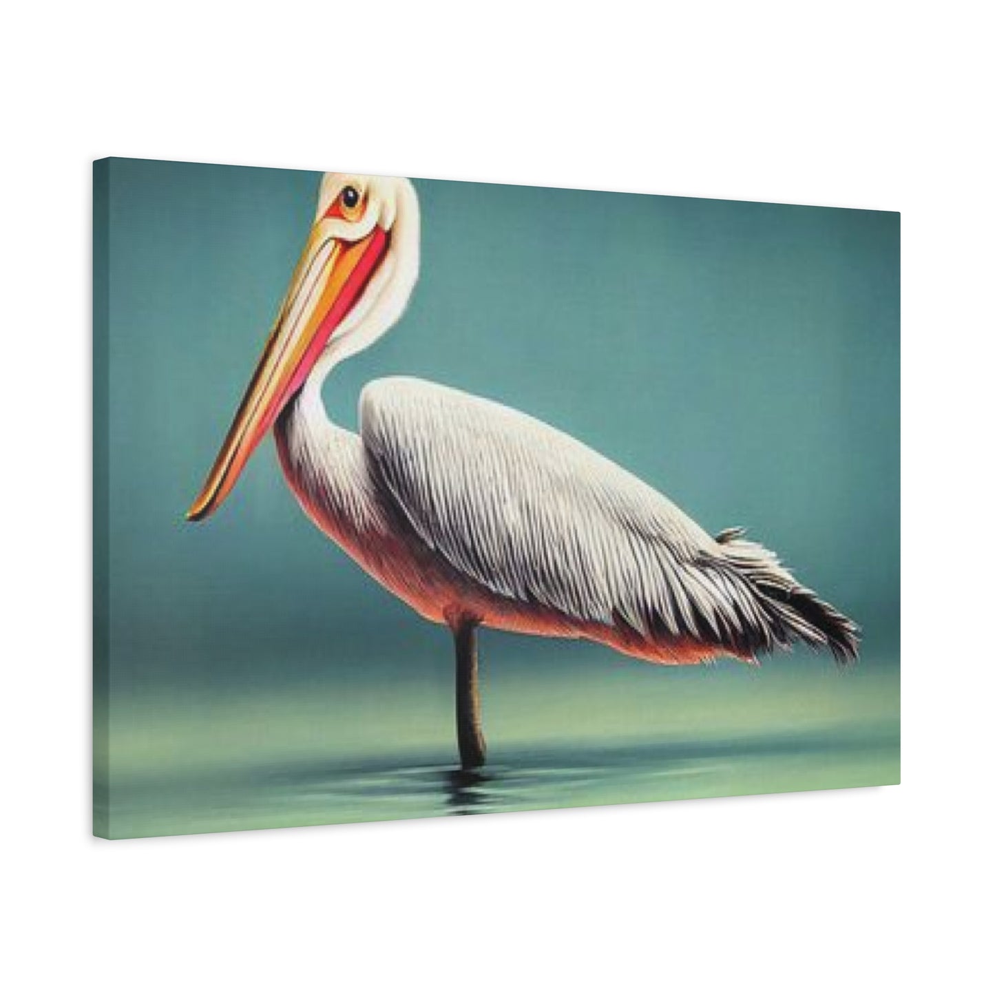 Long Beak Pelican In Pond Wall Art & Canvas Prints