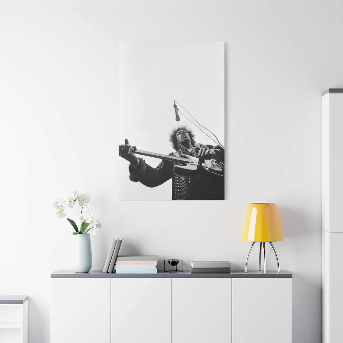 Jimi Hendrix Playing Guitar Poster Wall Art & Canvas Prints