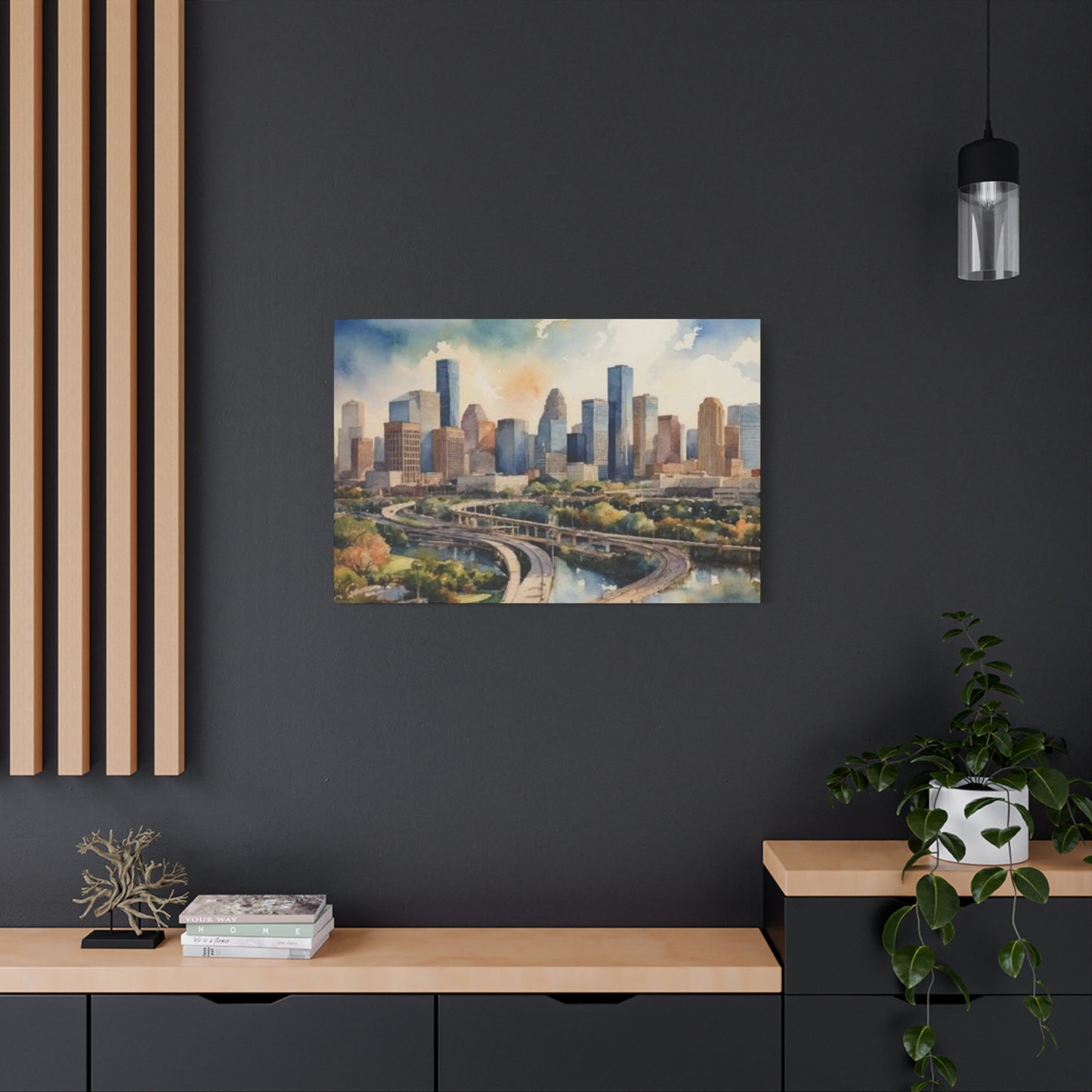 Houston Skyline Painting Wall Art & Canvas Prints