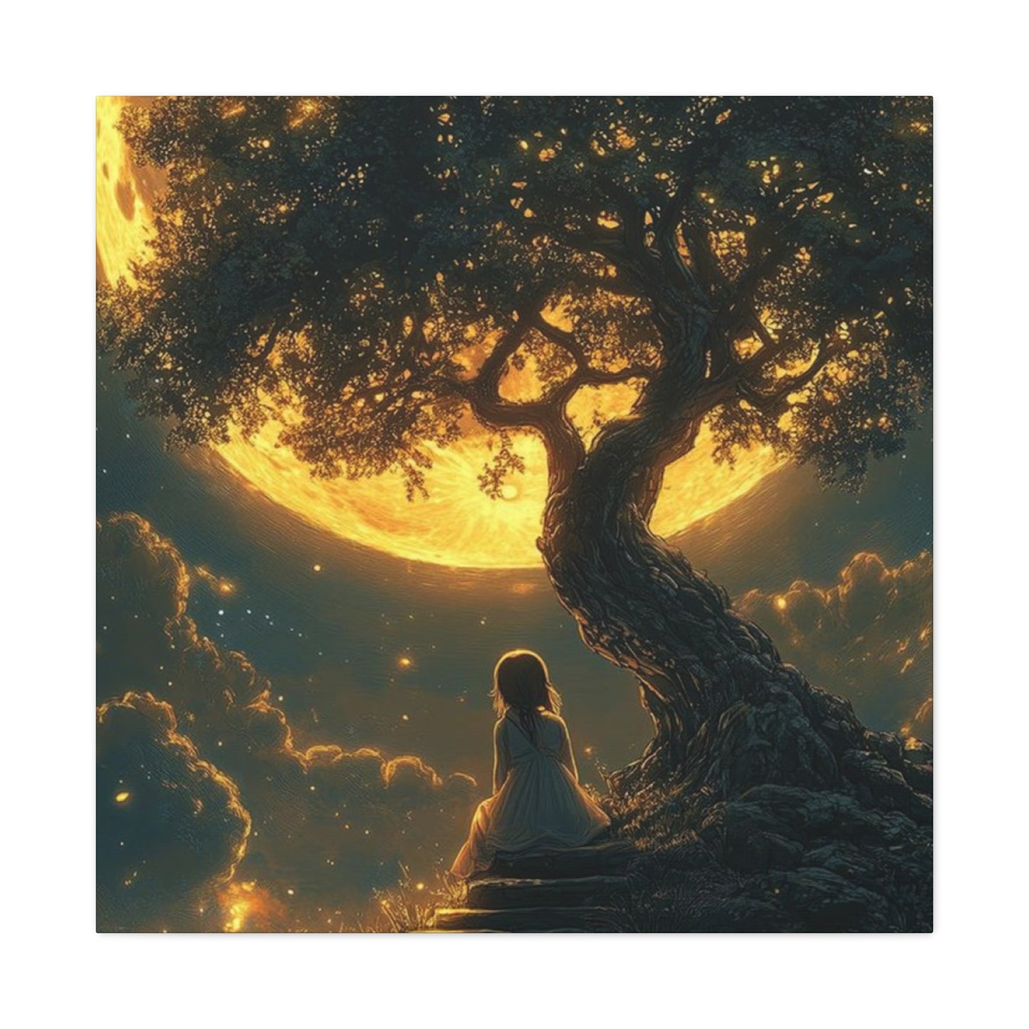 Yellow Moonrise Fantasy Wall Art & Canvas Prints