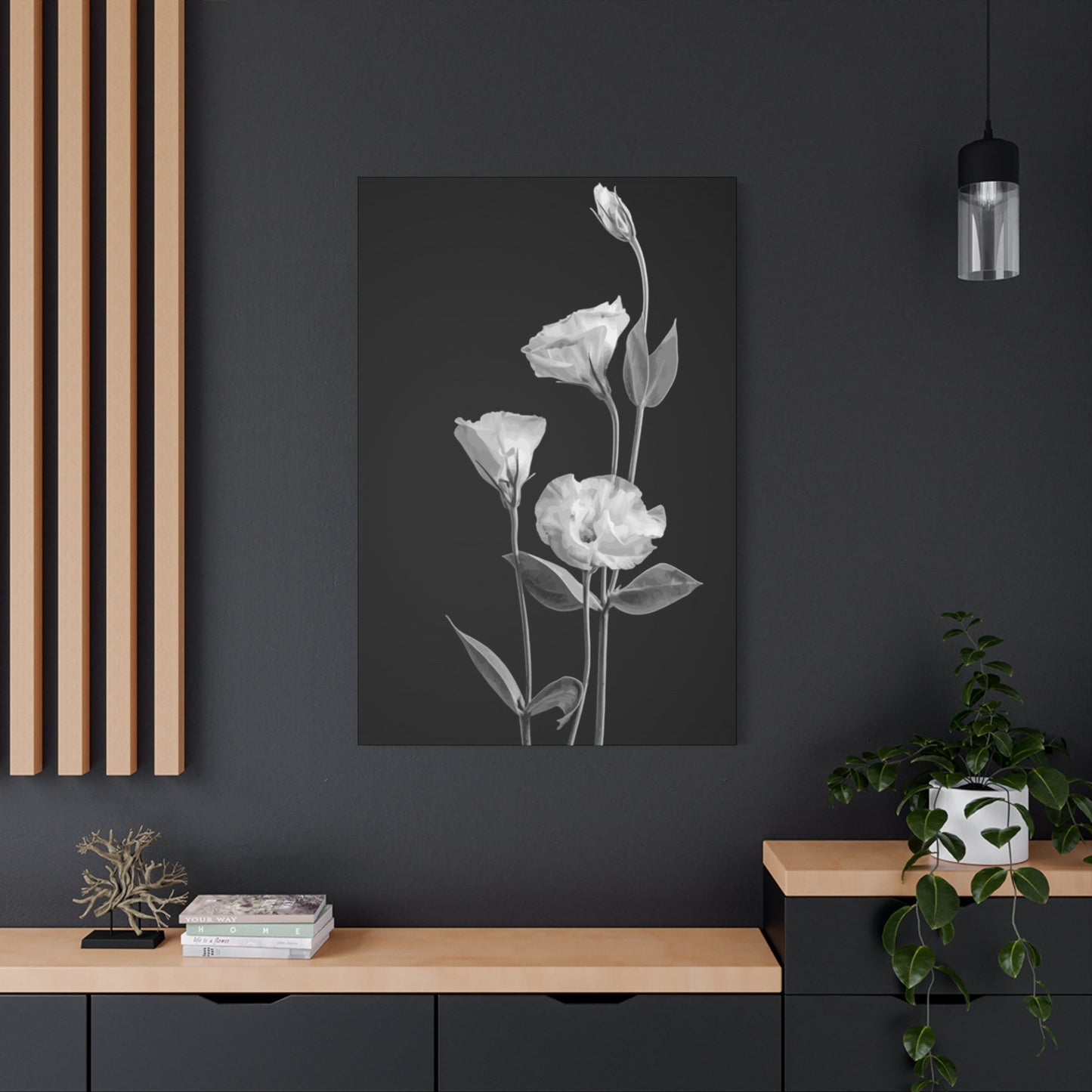 Black and White Flower Wall Art & Canvas Prints