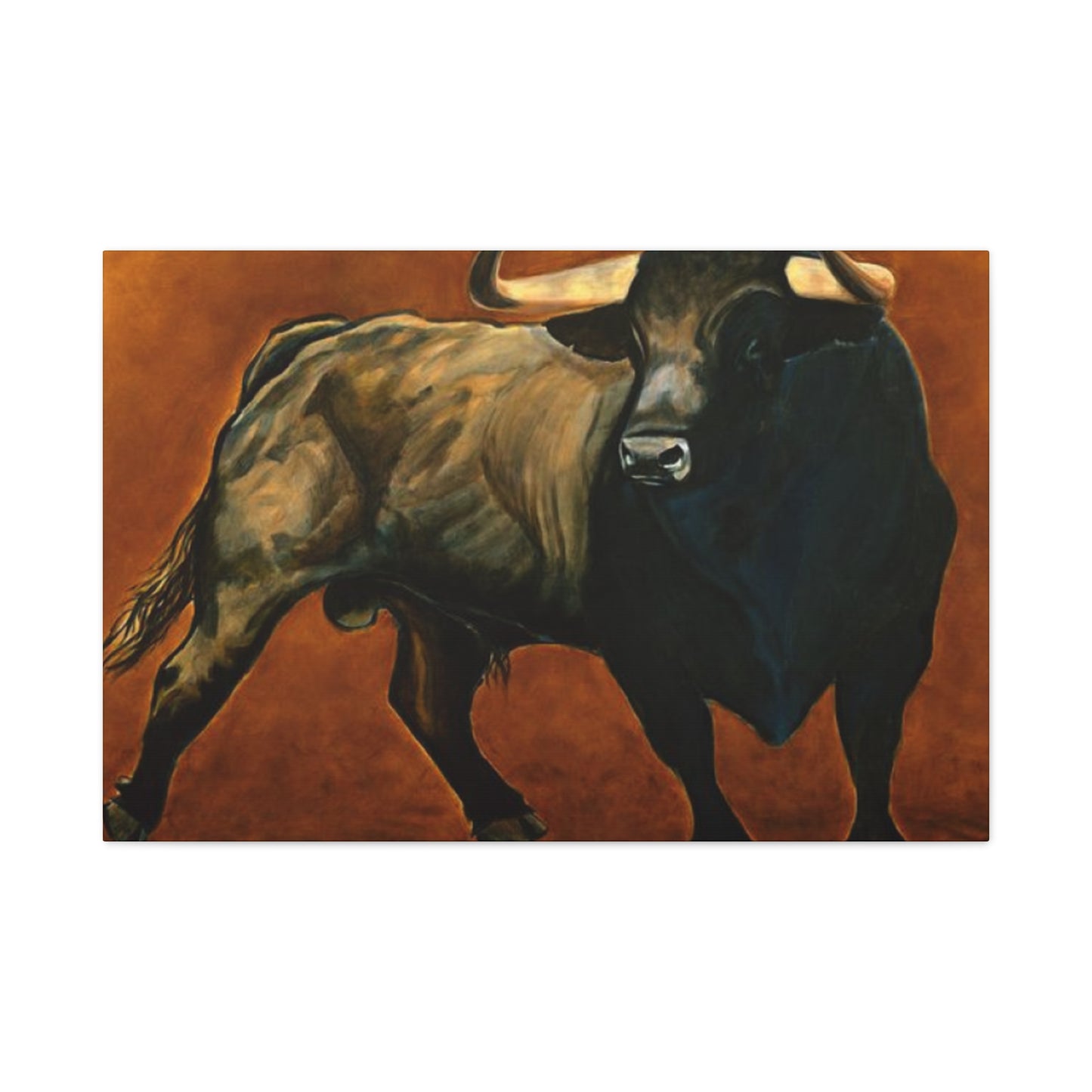 Old Hairy Black Bull Long Horns Wall Art & Canvas Prints