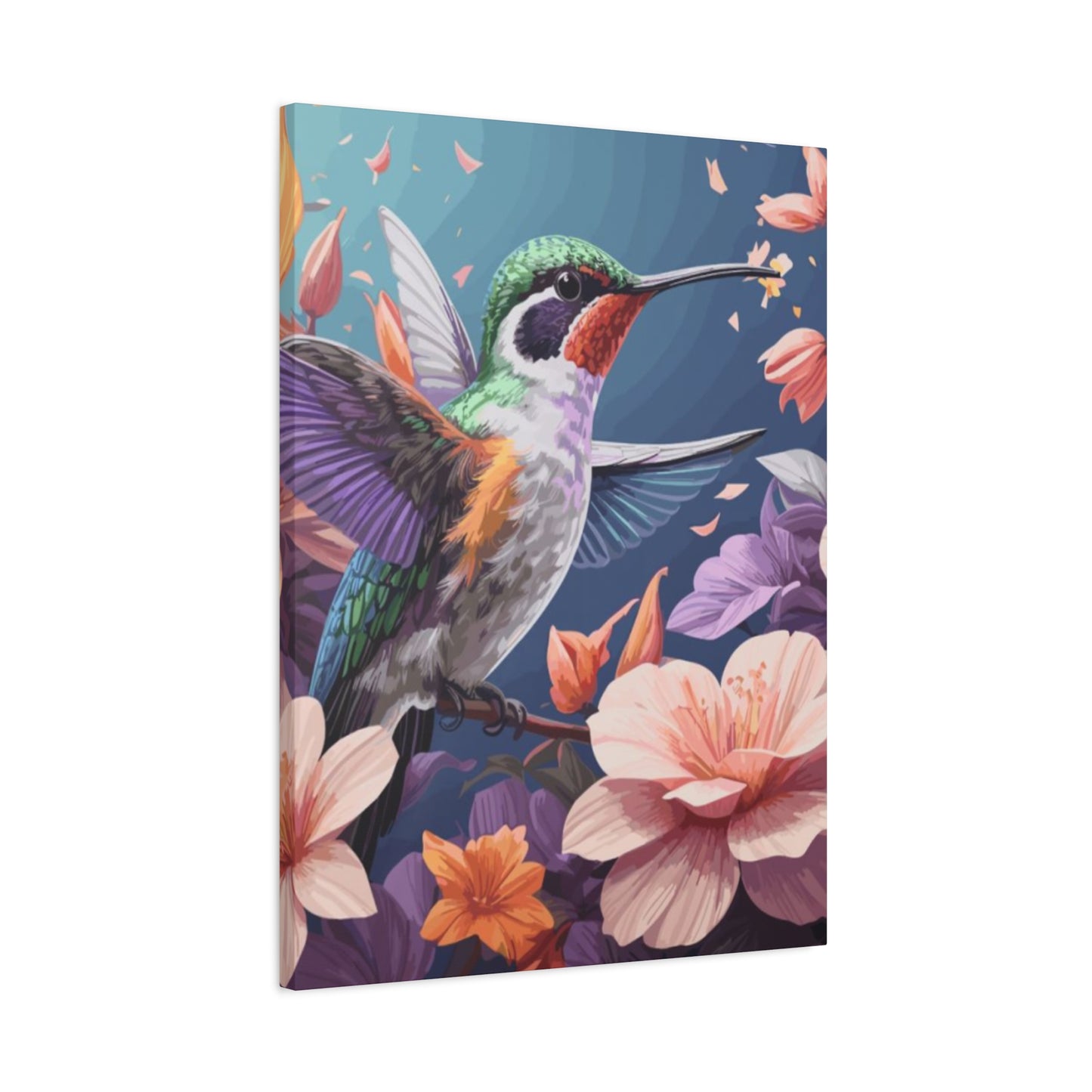 Humming Bird Closeup Painting Wall Art & Canvas Prints