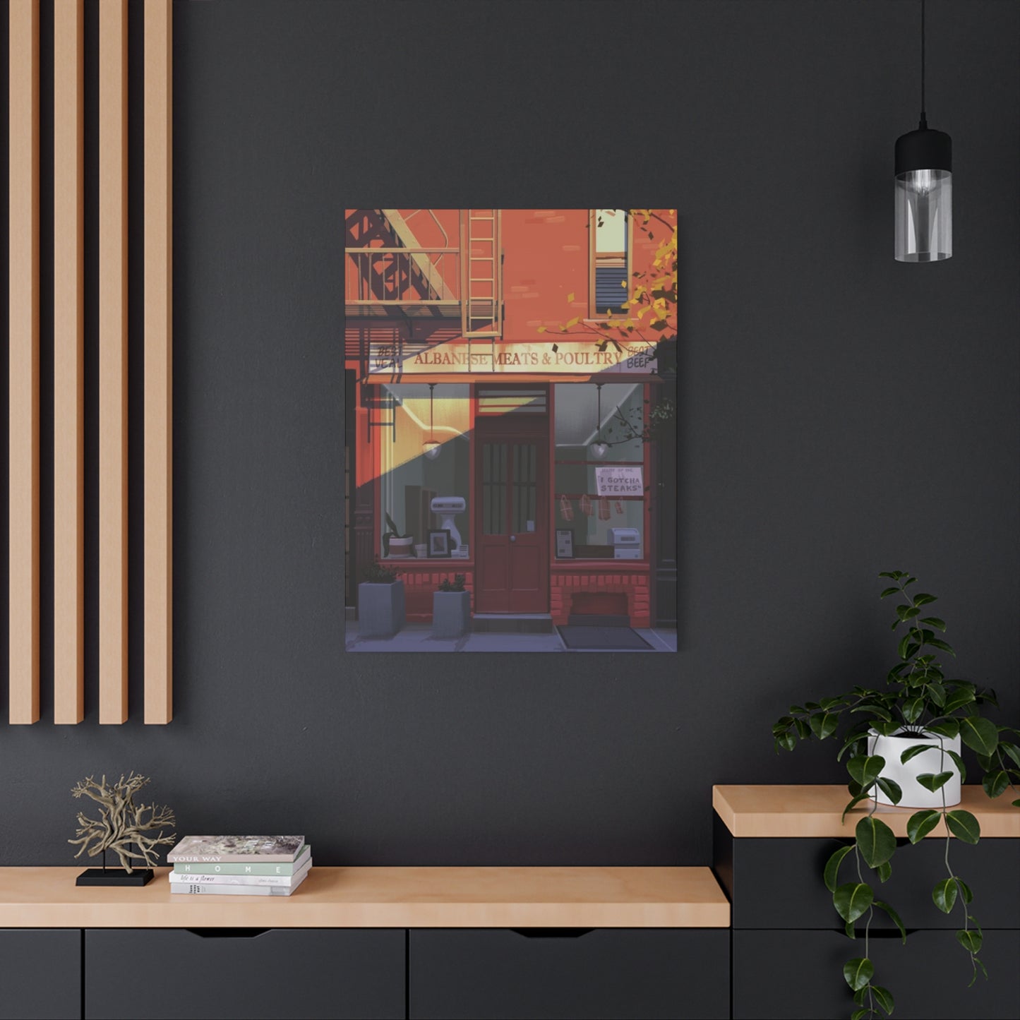 Meat Poultry Shop Of New York City Skyline Wall Art & Canvas Prints