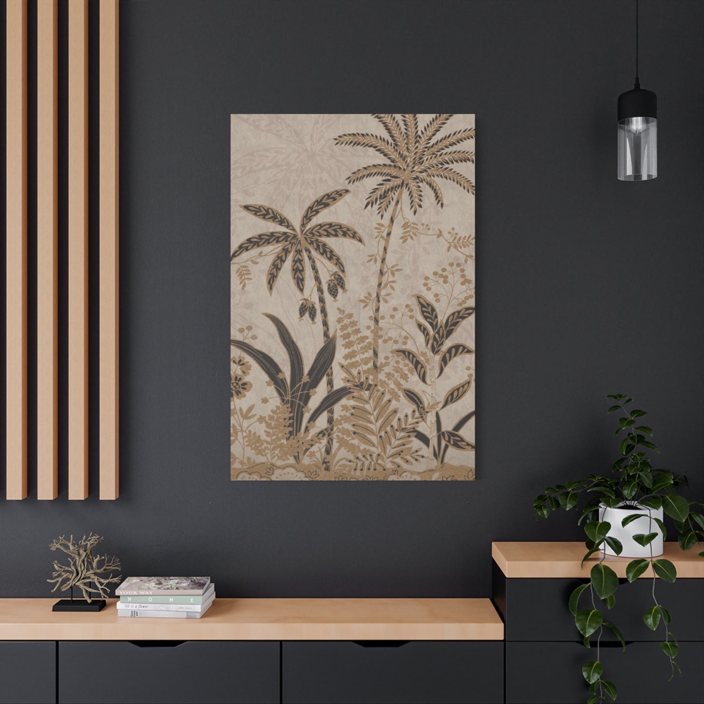 Brown Color Small Palm Tree Wall Art & Canvas Prints