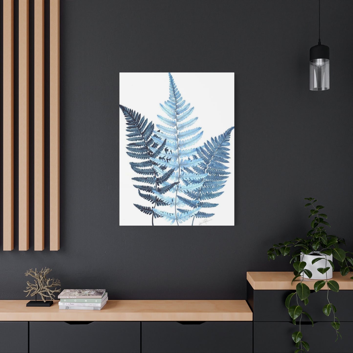 Blue Leaves Entryway Wall Art & Canvas Prints