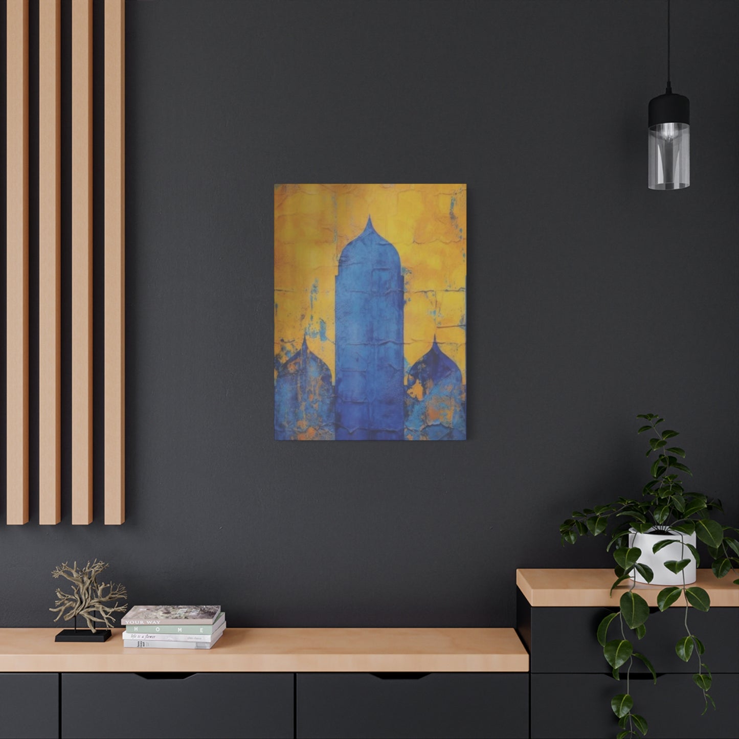 Blue & Yellow Architecture in Moroccan Wall Art & Canvas Prints