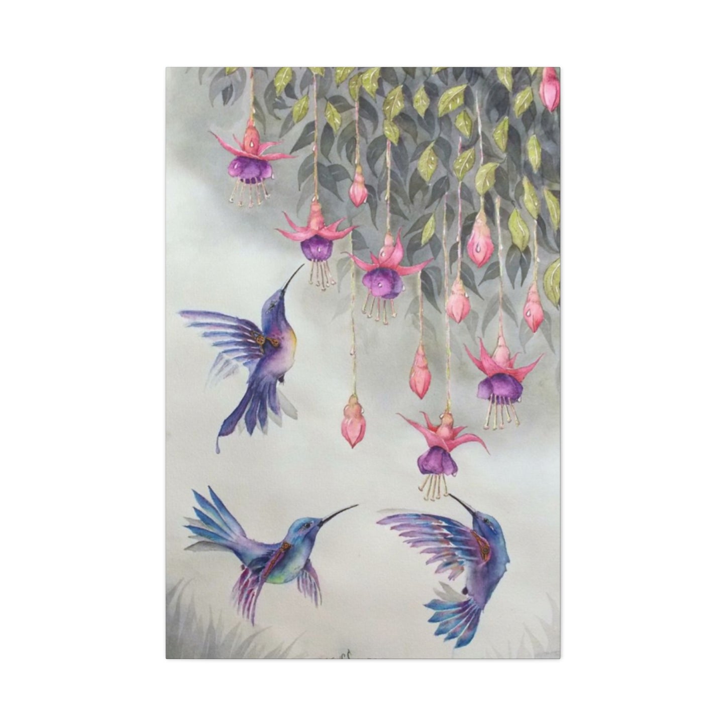 Humming Bird Trio Painting Wall Art & Canvas Prints