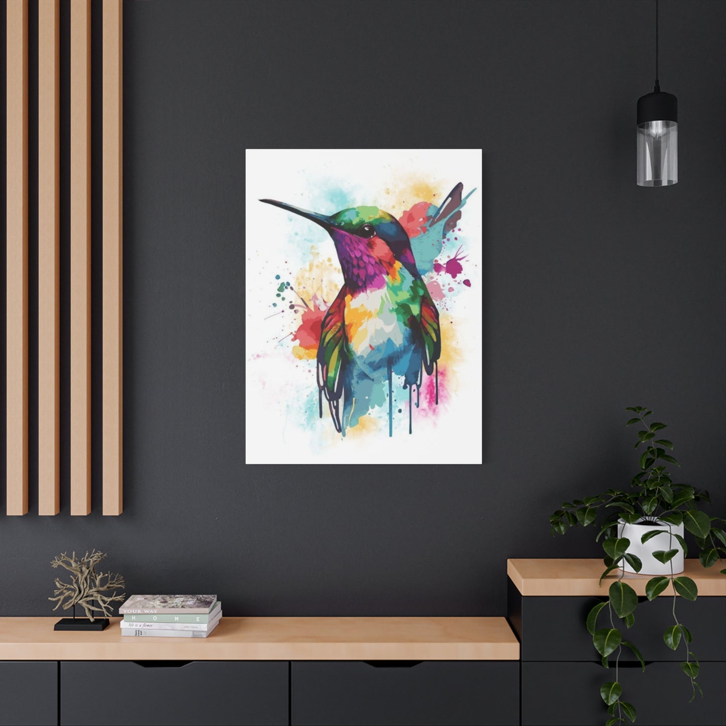 Colorful Humming Bird Painting Wall Art & Canvas Prints