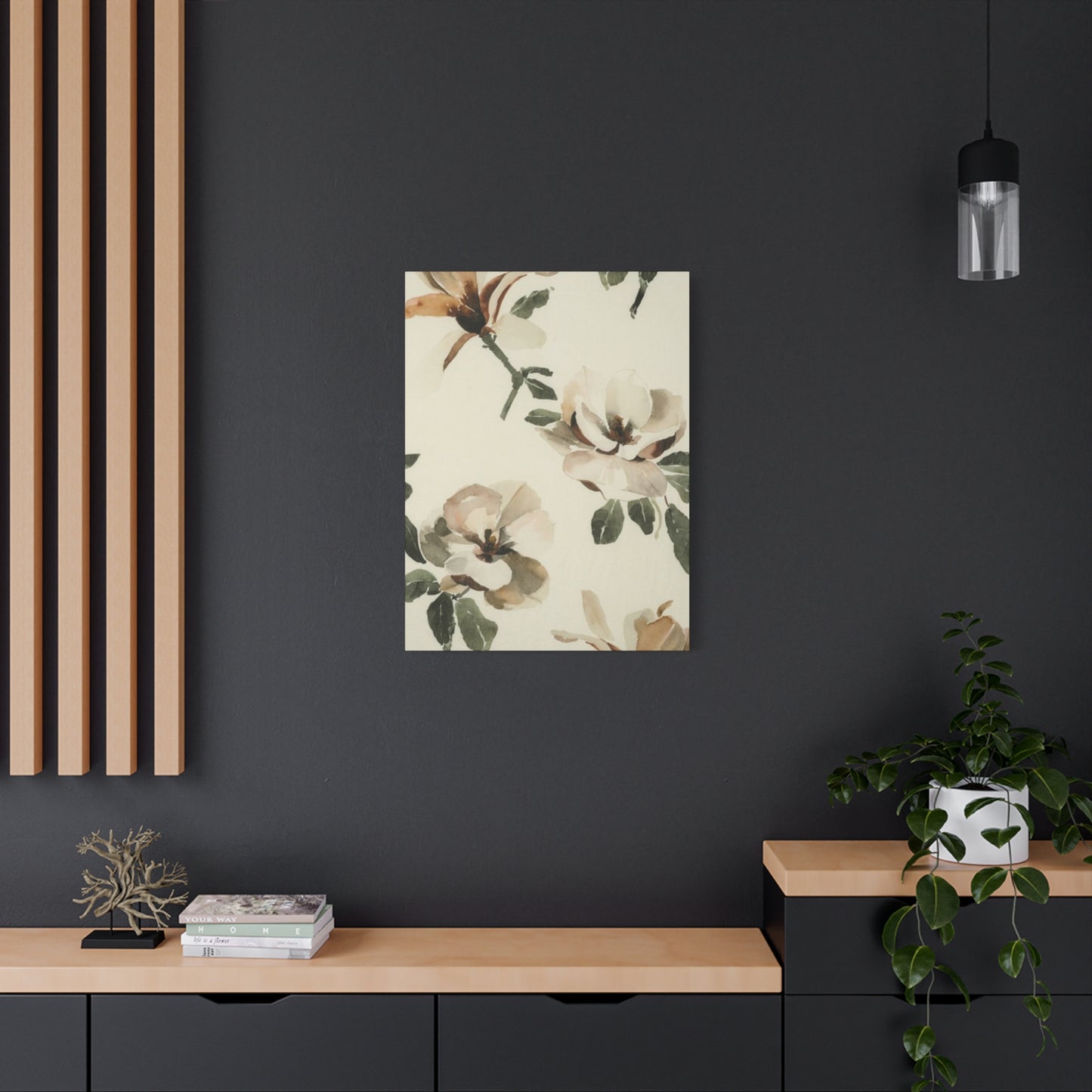 White Magnolia Flower Plant Drawing Wall Art & Canvas Prints