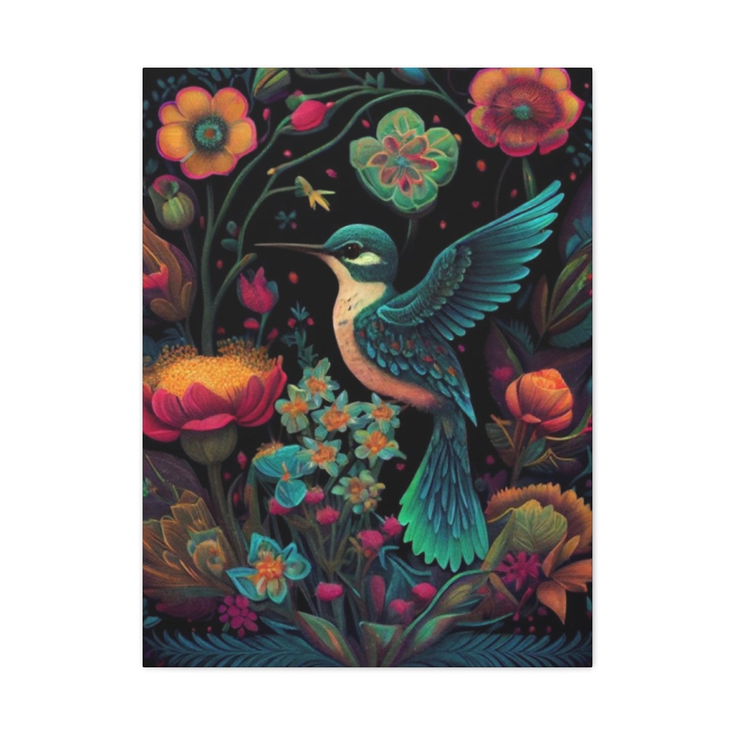 Humming Bird Closeup Painting Wall Art & Canvas Prints