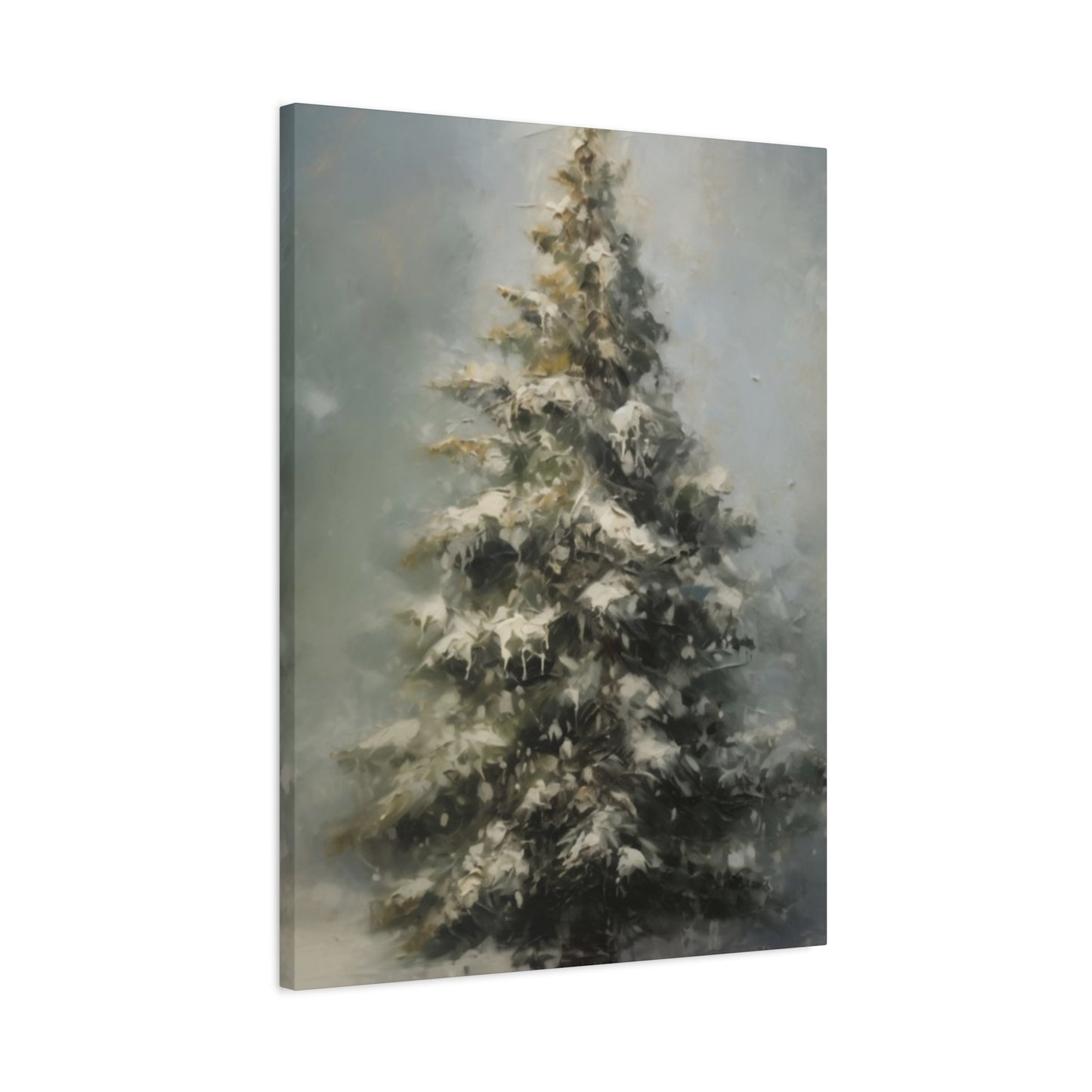 Snowy Christmas Tree Wall Art & Canvas Prints