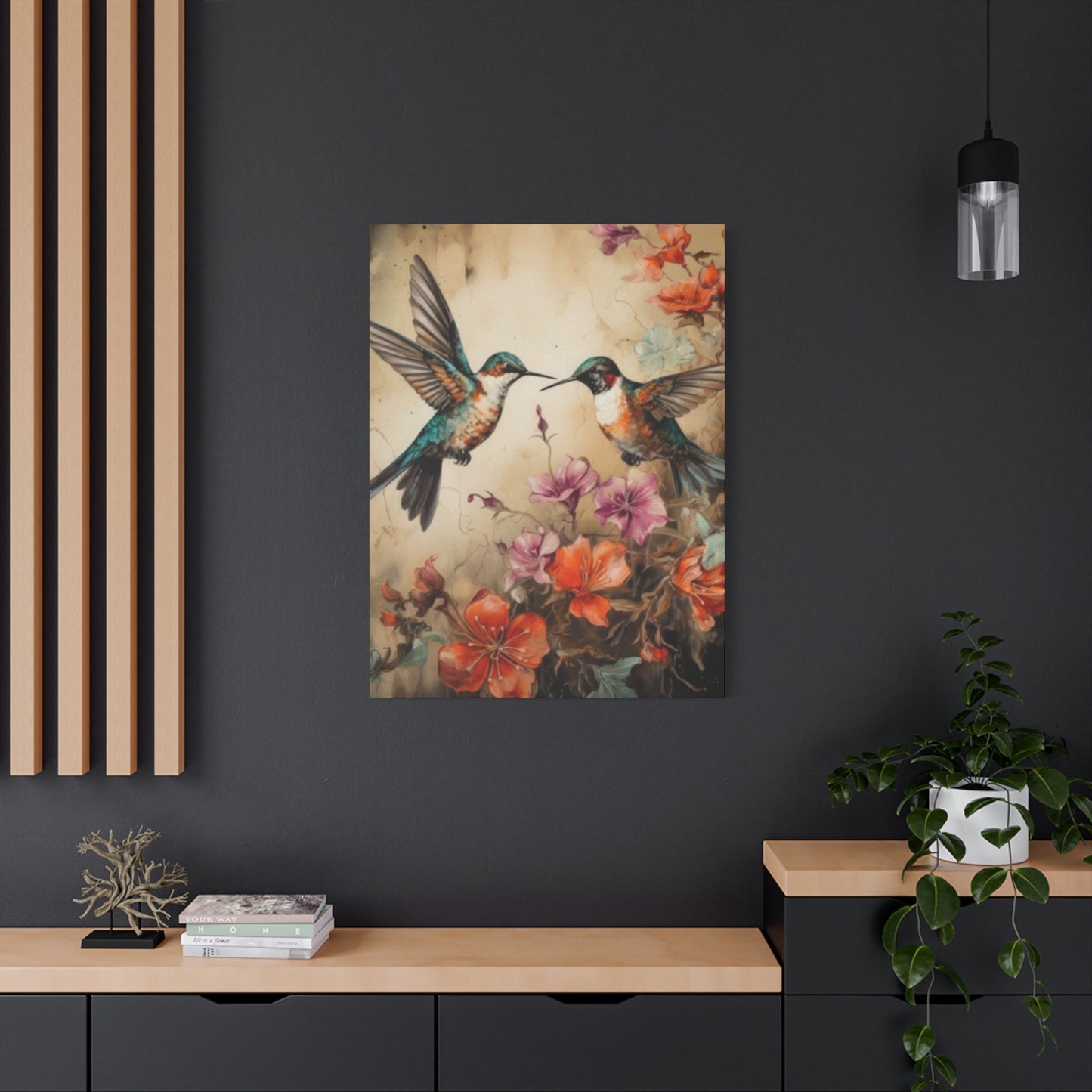 Humming Bird Couple Painting Wall Art & Canvas Prints