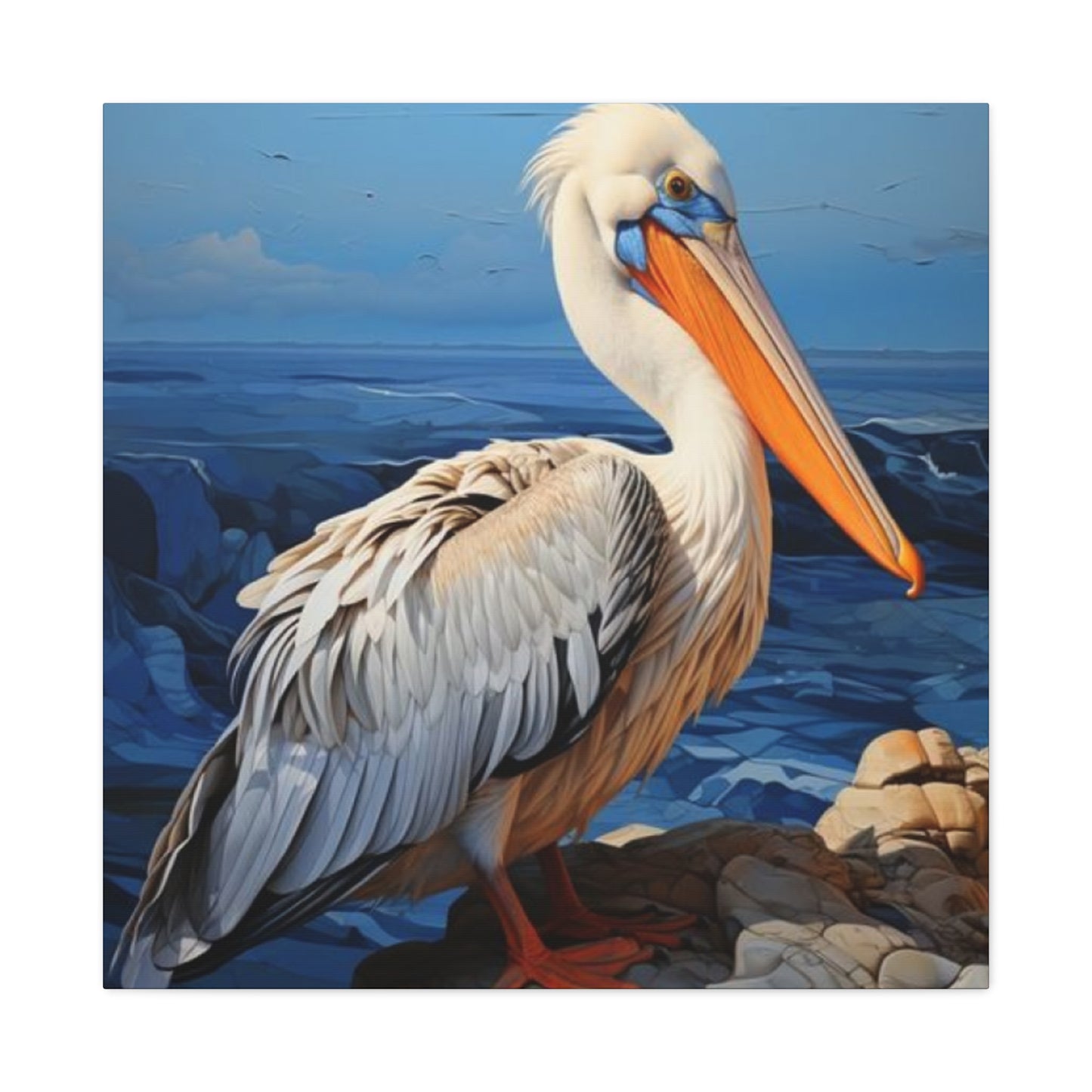 Small Pelican On Sea Shore Poster Wall Art & Canvas Prints