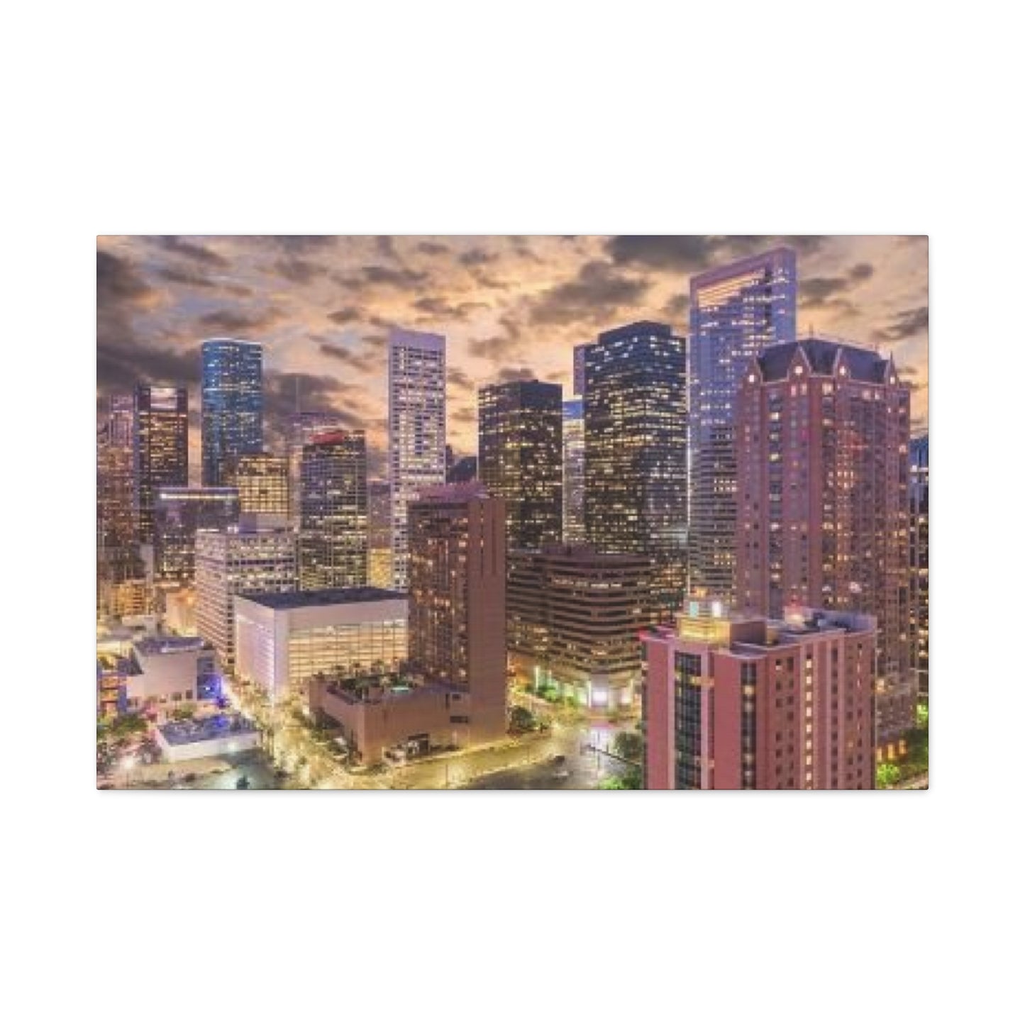 Beautiful Evening Houston Skylines Wall Art & Canvas Prints