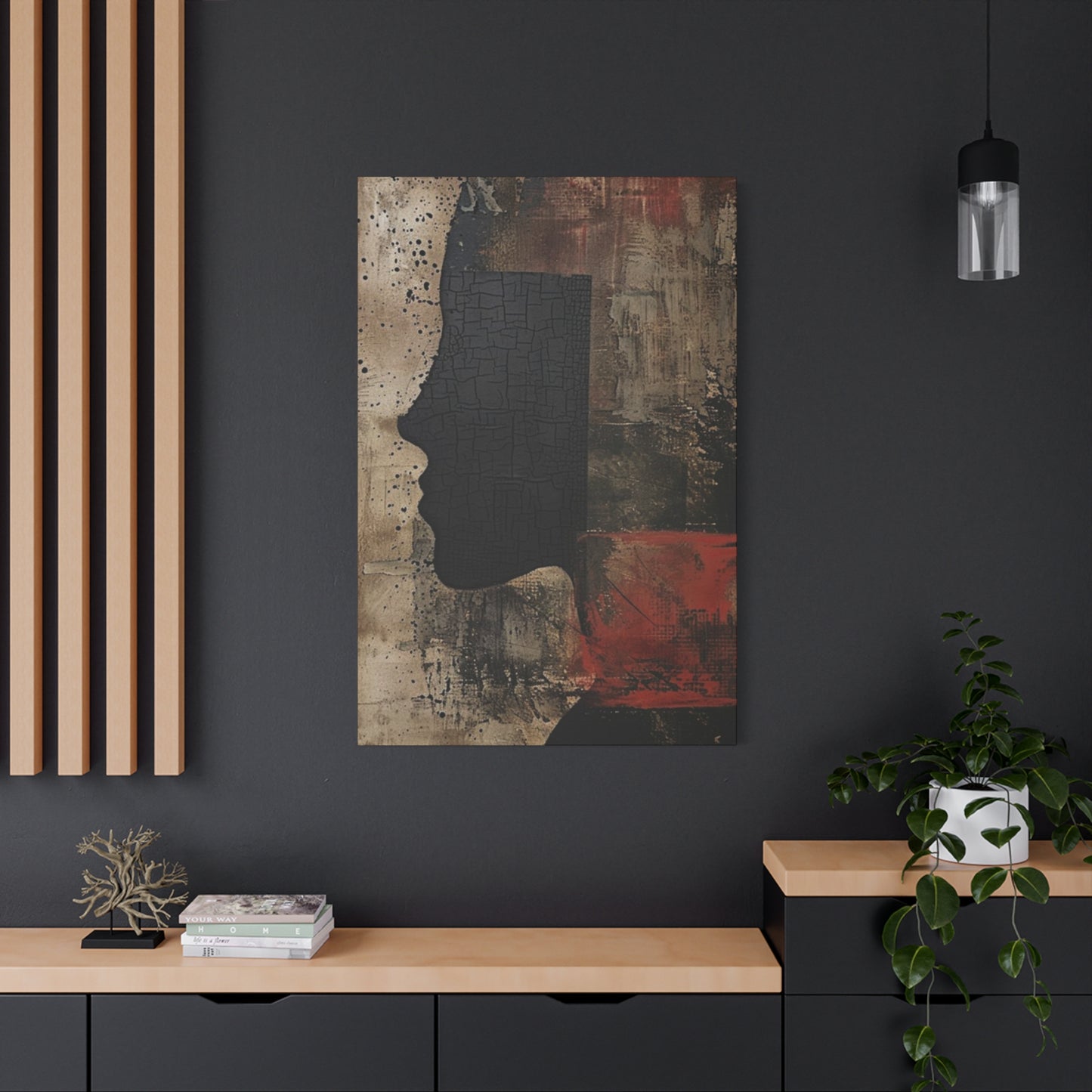 Face Silhouette Modernism Wall Art & Canvas Prints