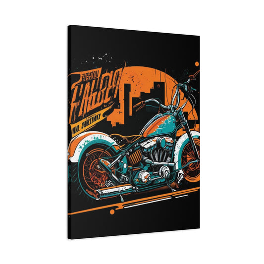 Classic Blue Painting Motorcycle Wall Art & Canvas Prints