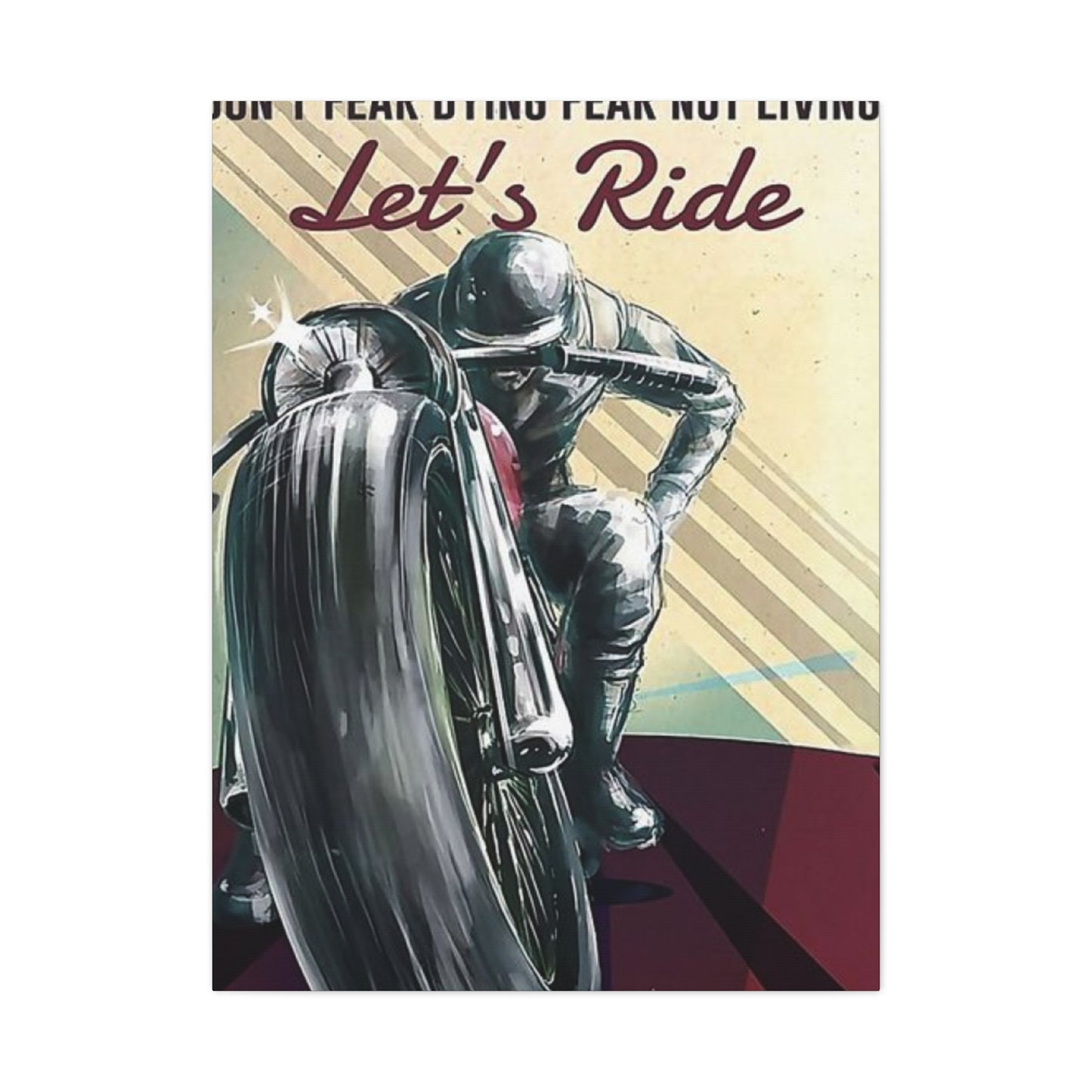 Let's Ride Poster Motorcycle Wall Art & Canvas Prints