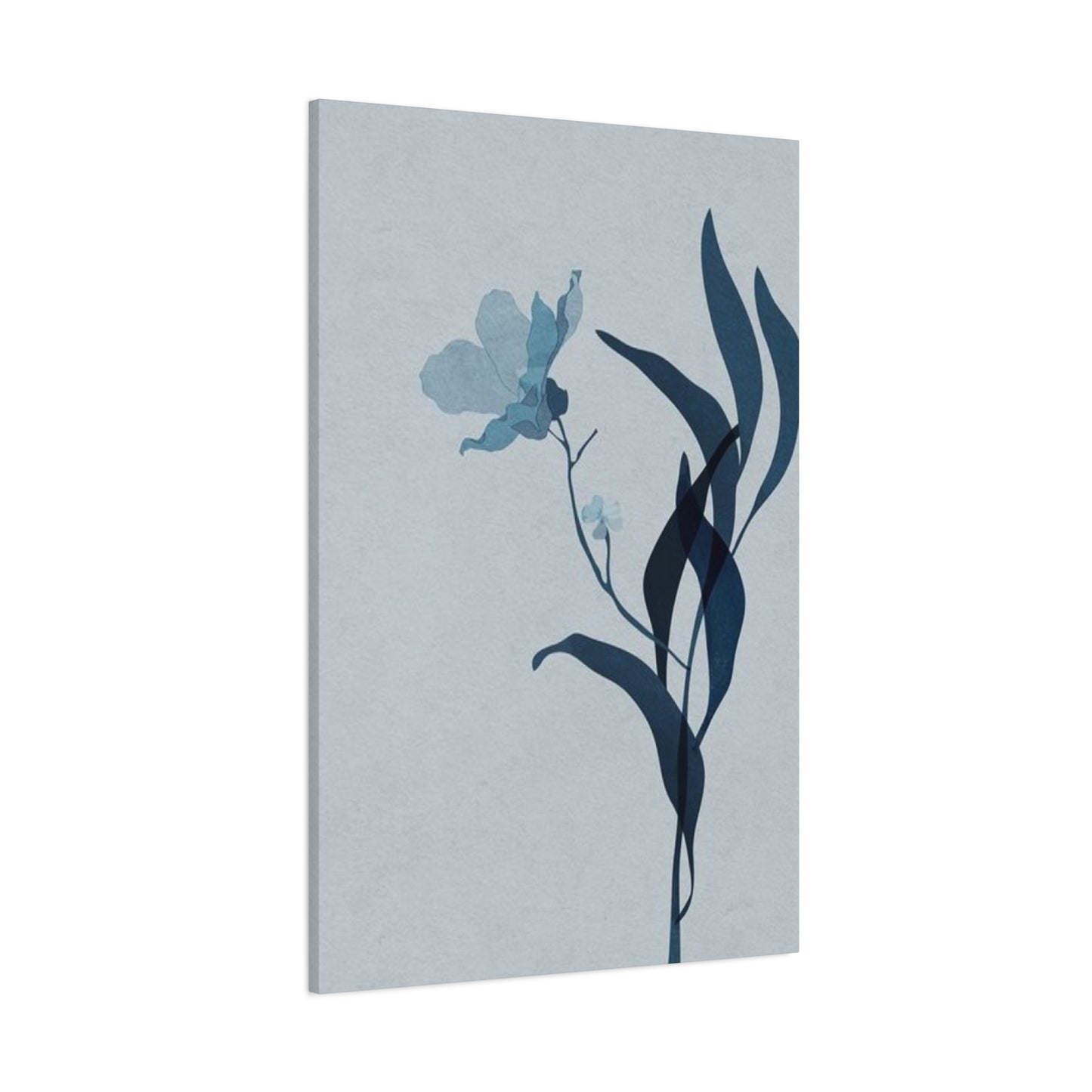 Blue Flower with Leaf Entryway Wall Art & Canvas Prints