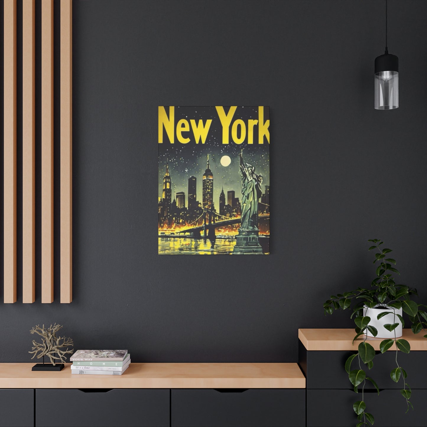 Night Cityscape Skyline Painting NYC Skylines Wall Art & Canvas Prints