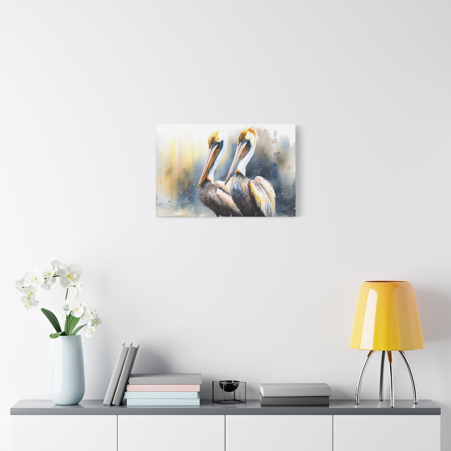 Pelican Colorful Couple Painting Wall Art & Canvas Prints