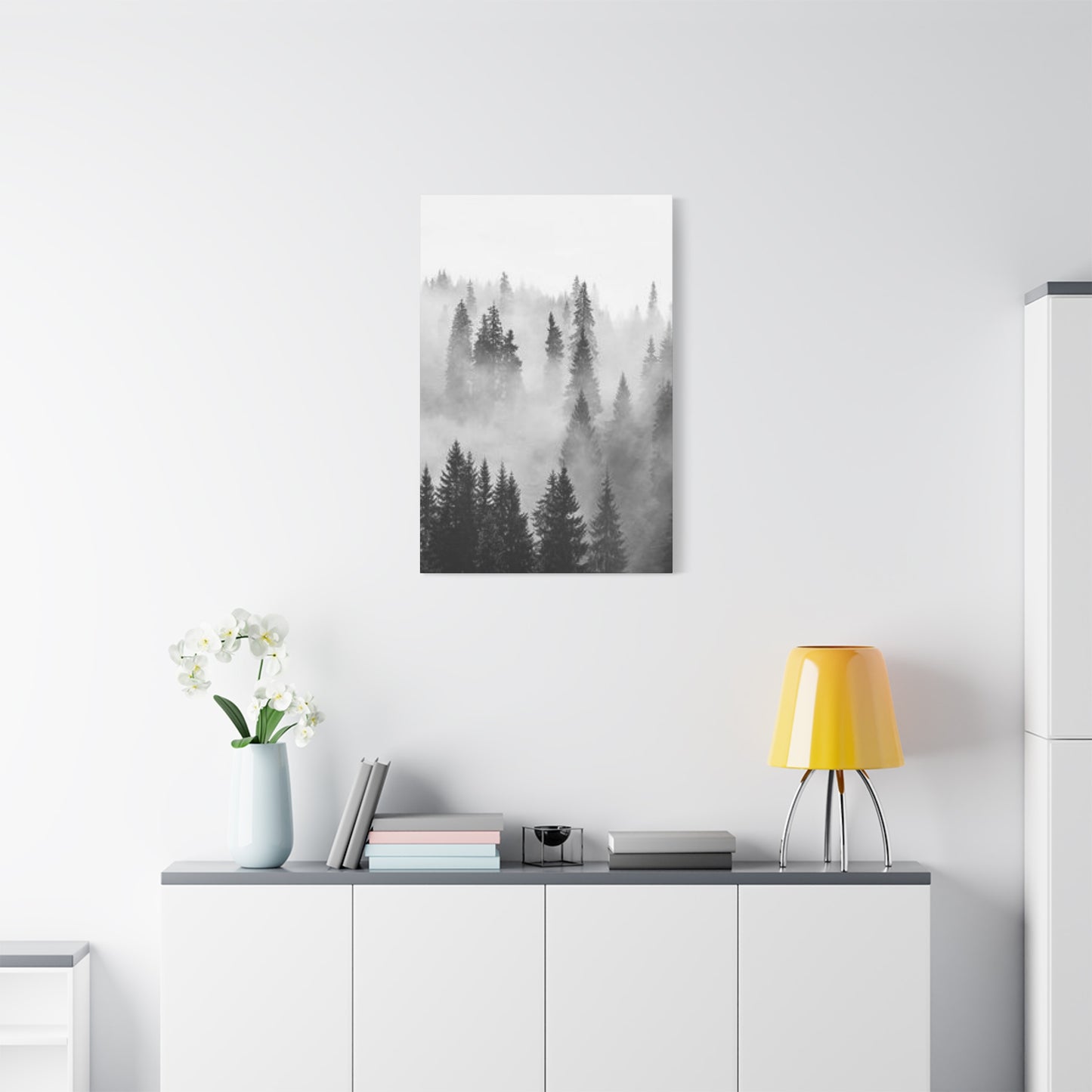 Black & White Fog Forest Fine Wall Art & Canvas Prints