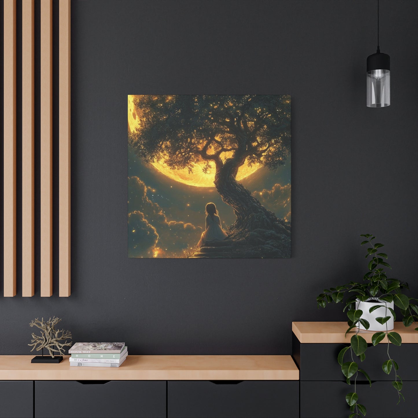 Yellow Moonrise Fantasy Wall Art & Canvas Prints