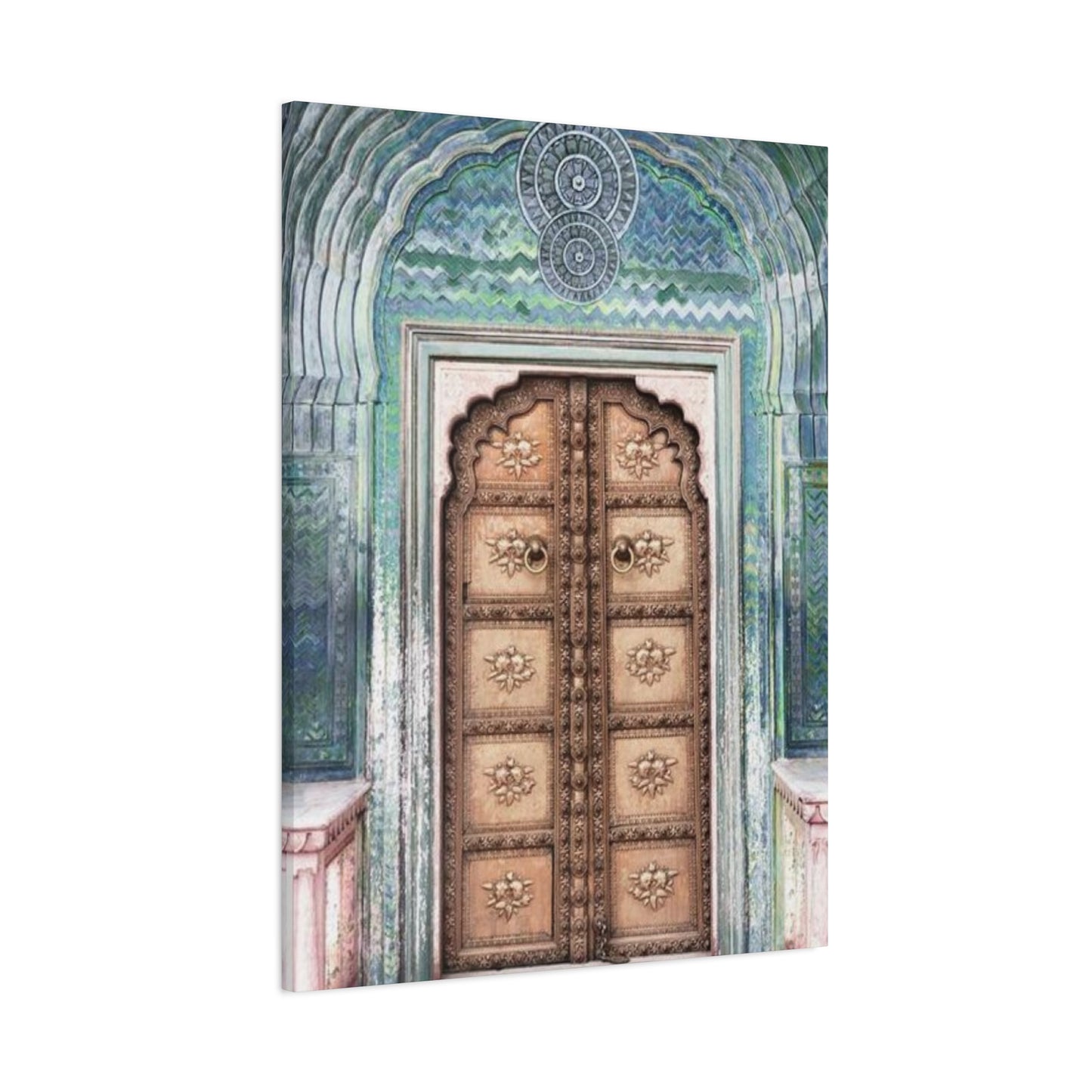 Door With Blue Accents Architecture Moroccan Wall Art & Canvas Prints