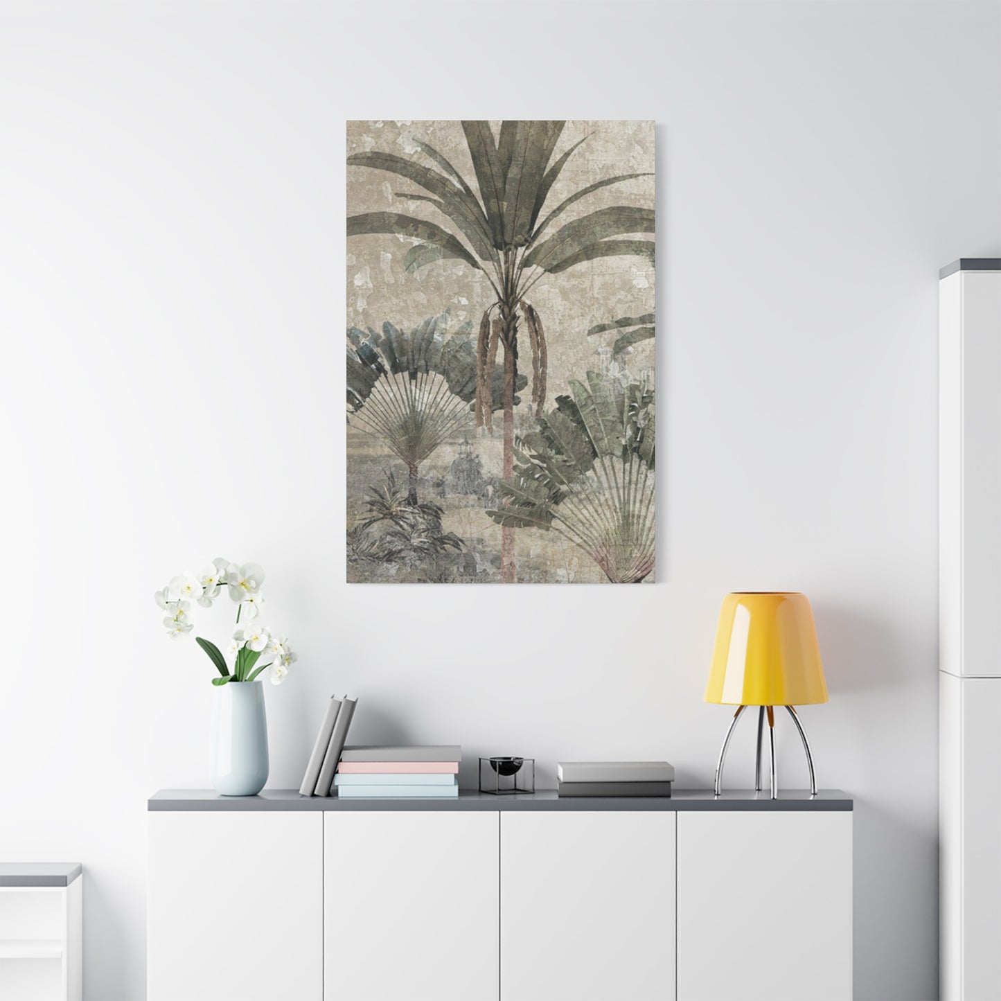 Black & White Palm Tree In Desert Wall Art & Canvas Prints